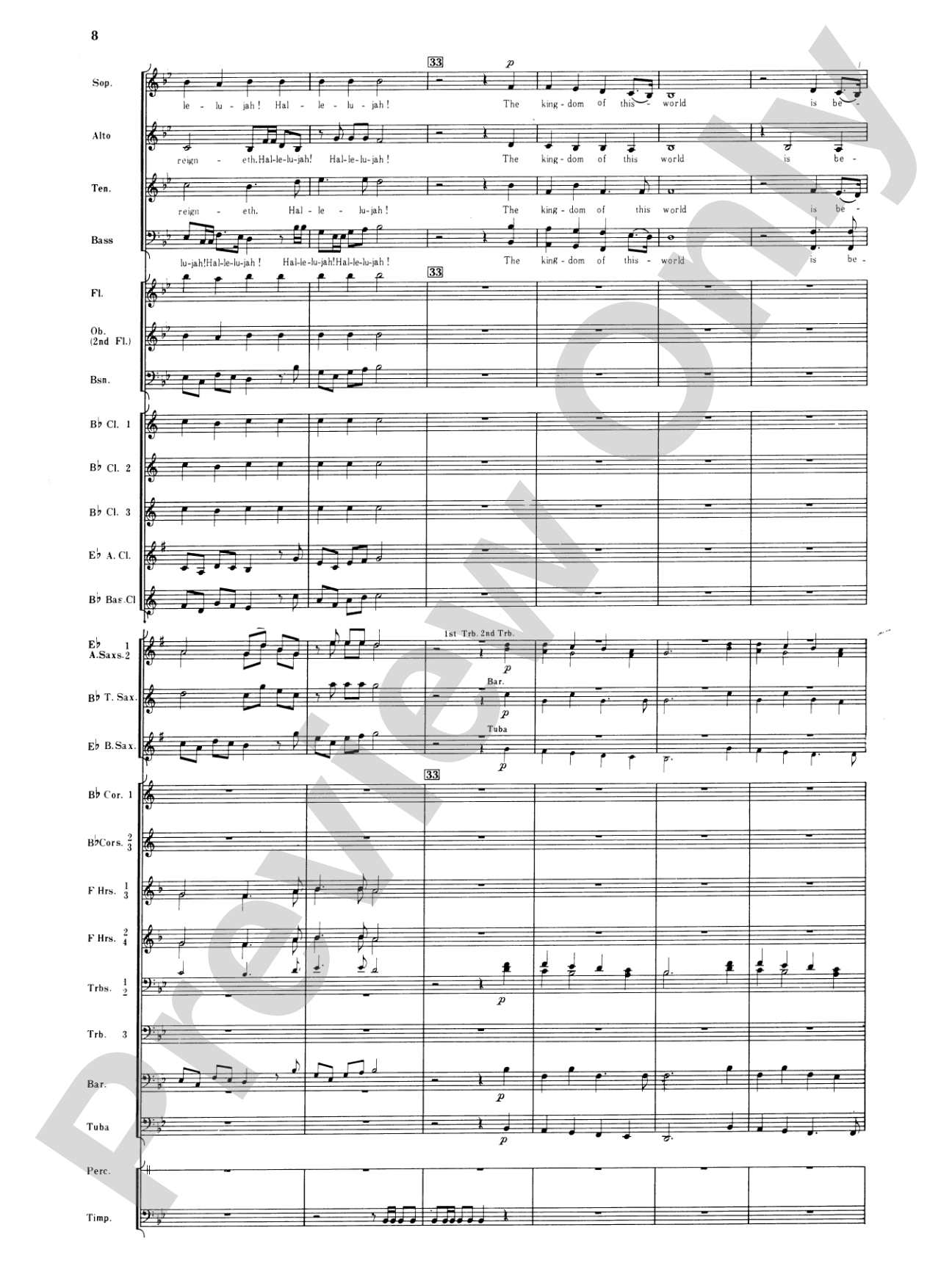 Hallelujah Chorus: Concert Band Conductor Score & Parts