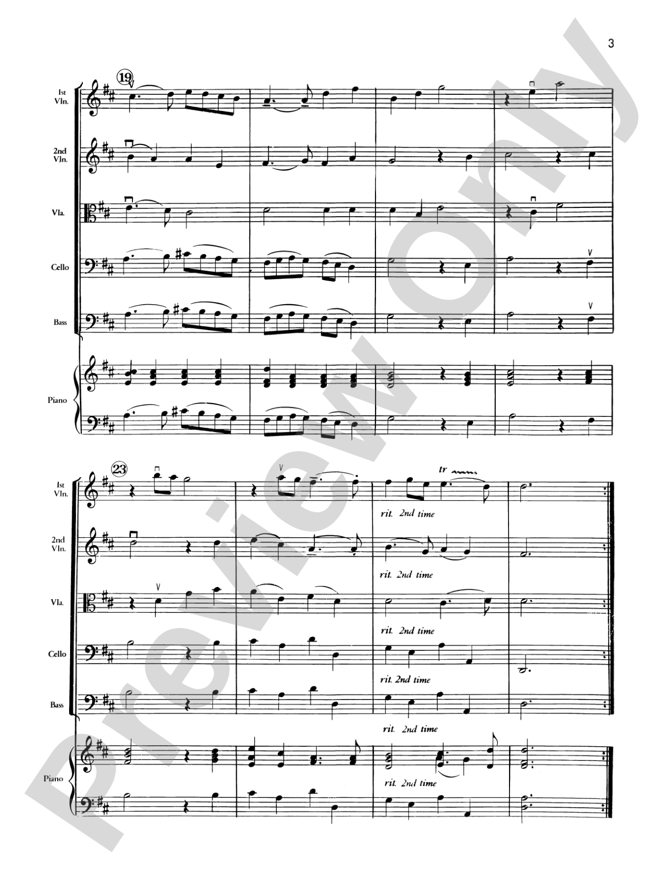 Air, Minuet and Rondo: String Orchestra Conductor Score & Parts