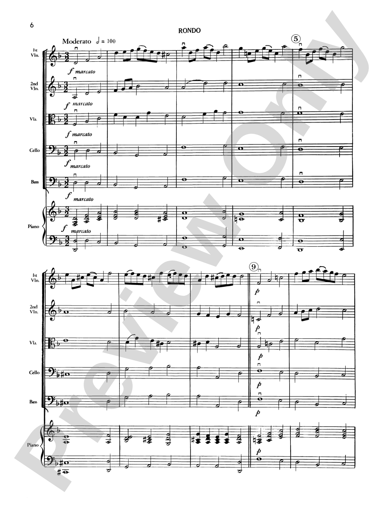 Air, Minuet and Rondo: String Orchestra Conductor Score & Parts