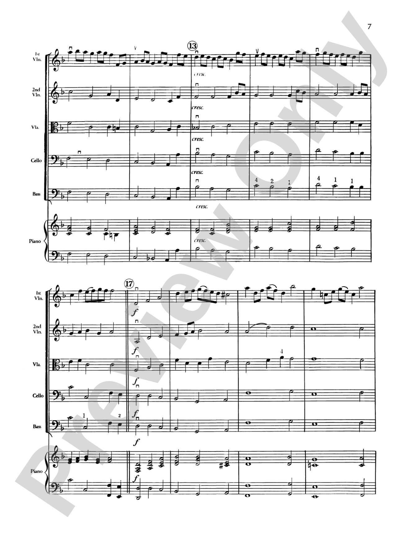 Air, Minuet and Rondo: String Orchestra Conductor Score & Parts
