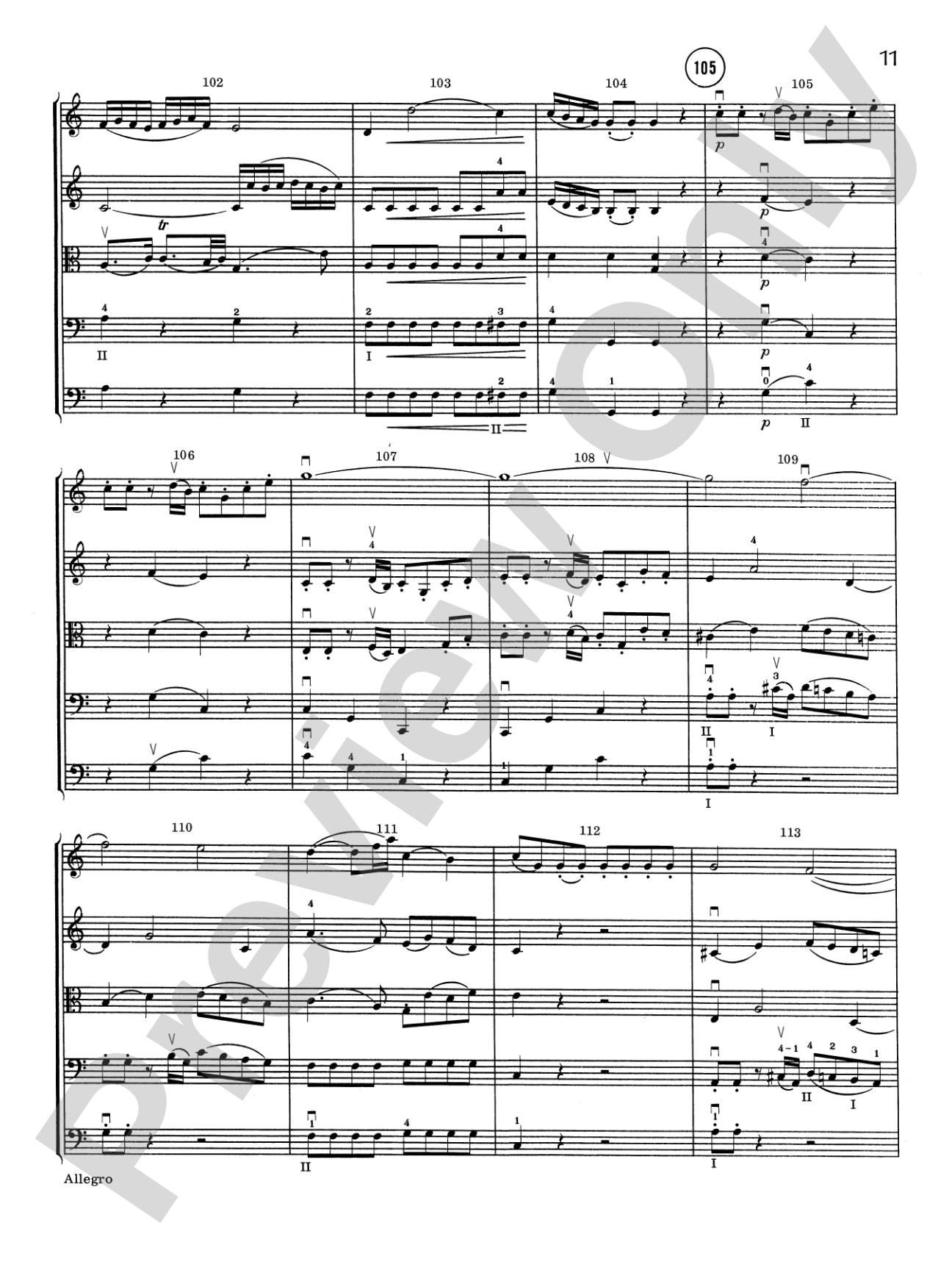 Allegro in C Major: String Orchestra Conductor Score & Parts