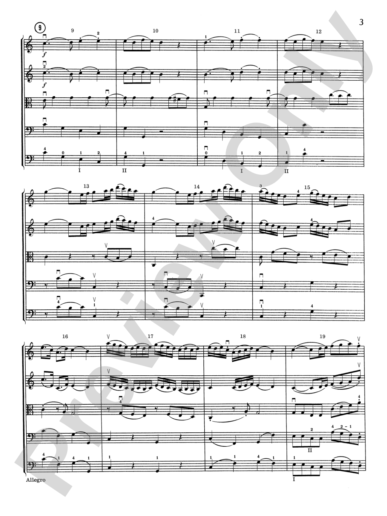 Allegro in C Major: String Orchestra Conductor Score & Parts