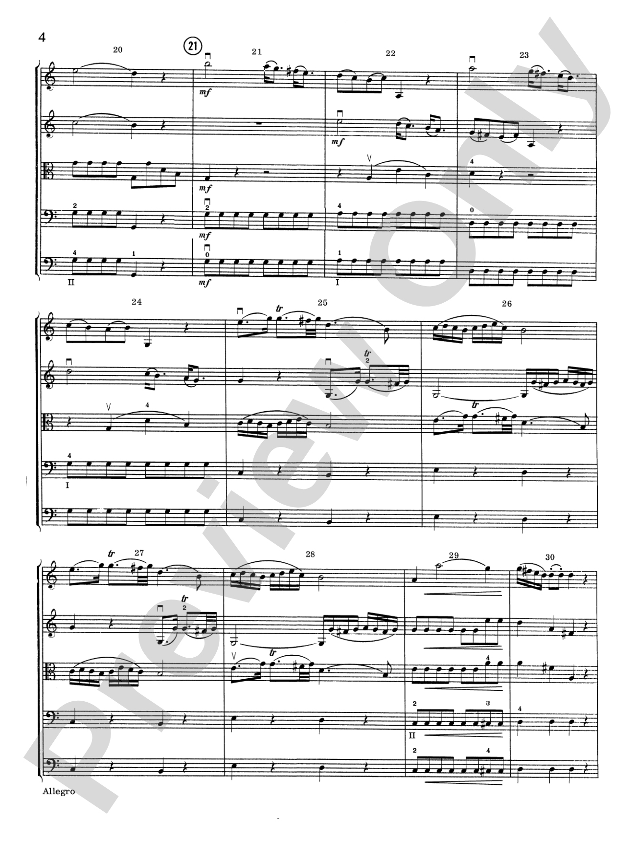 Allegro in C Major: String Orchestra Conductor Score & Parts