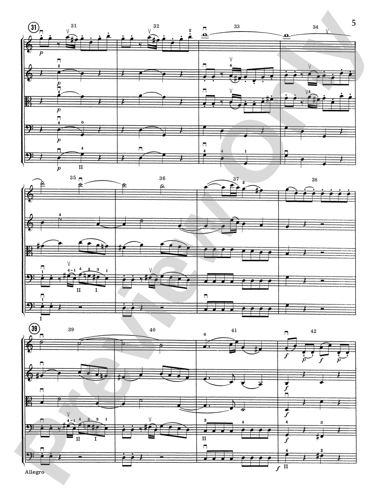 Allegro in C Major: String Orchestra Conductor Score & Parts