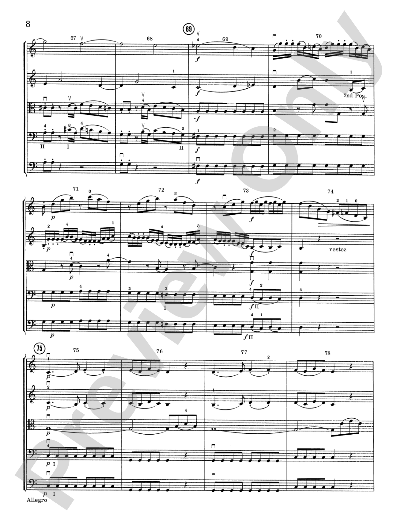 Allegro in C Major: String Orchestra Conductor Score & Parts