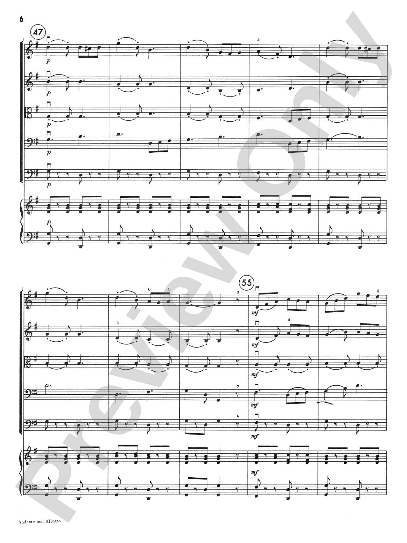 Andante and Allegro: String Orchestra Conductor Score & Parts