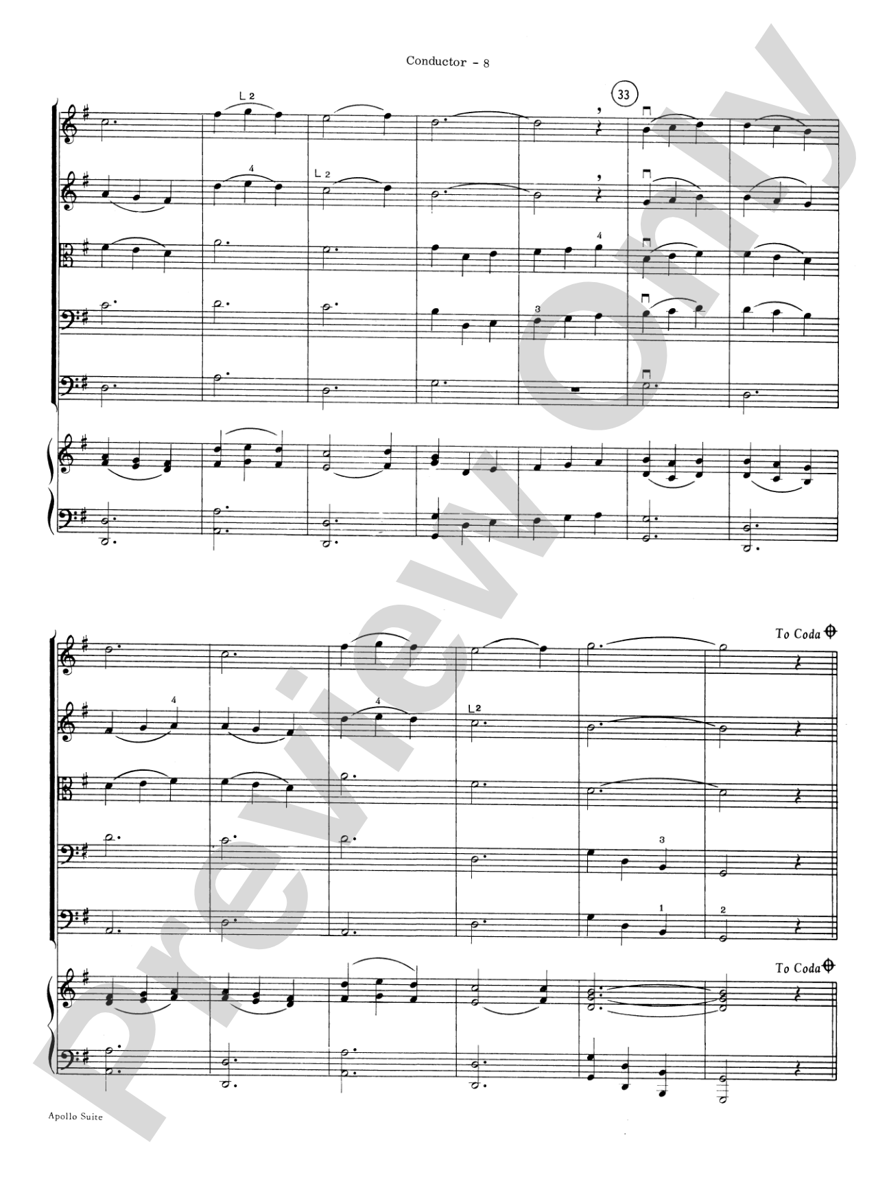 The Apollo Suite: String Orchestra Conductor Score & Parts
