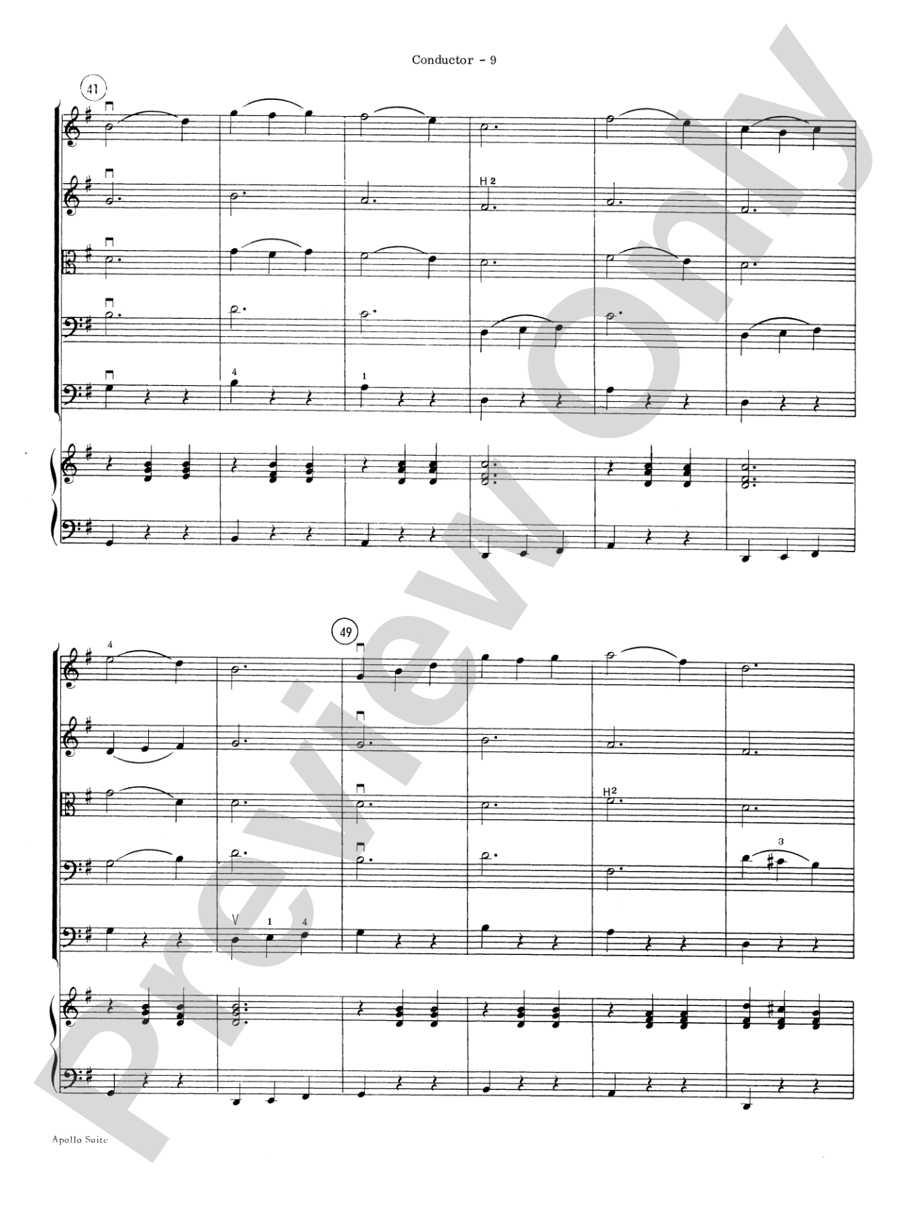 The Apollo Suite: String Orchestra Conductor Score & Parts