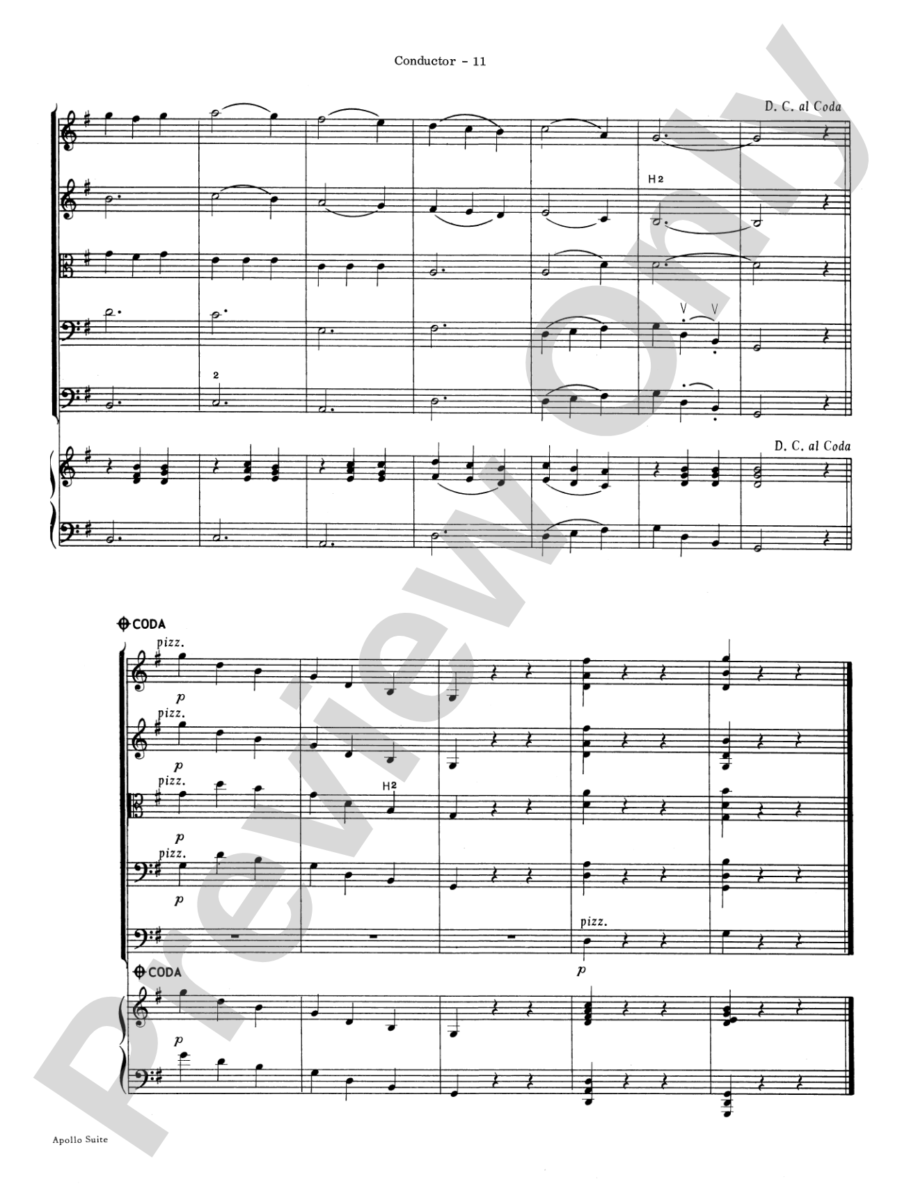 The Apollo Suite: String Orchestra Conductor Score & Parts