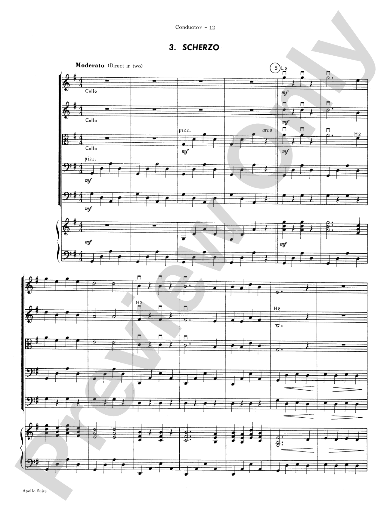 The Apollo Suite: String Orchestra Conductor Score & Parts