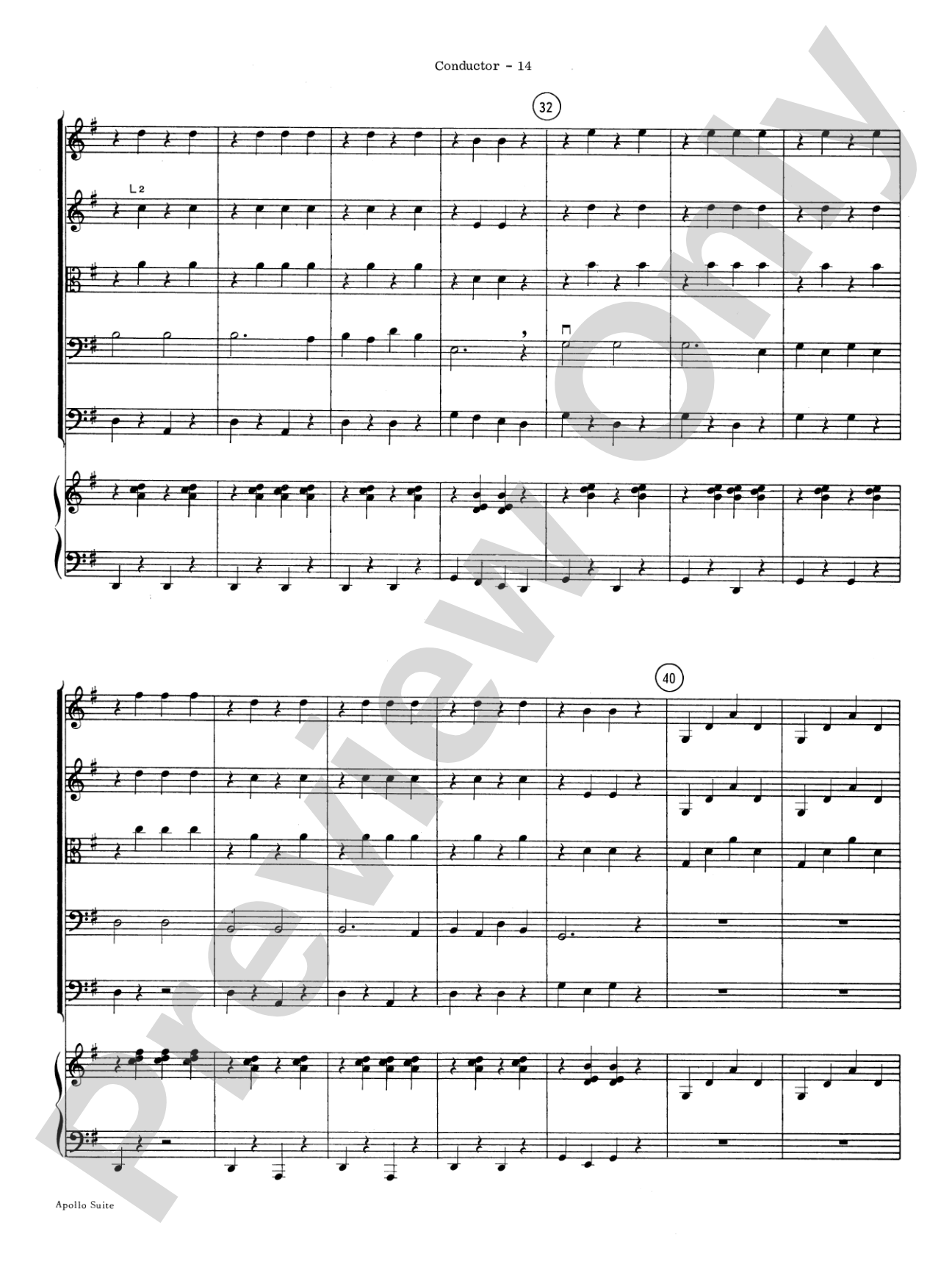 The Apollo Suite: String Orchestra Conductor Score & Parts
