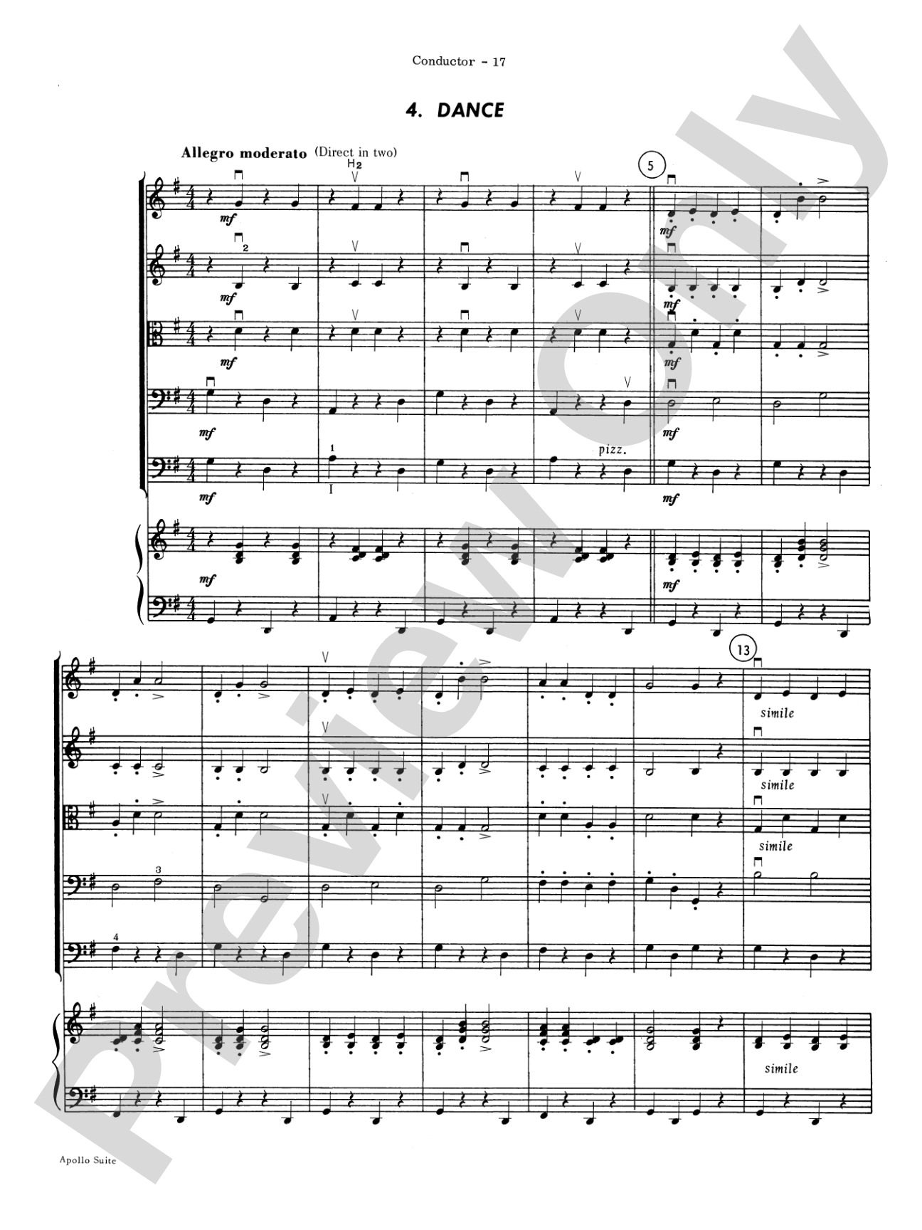 The Apollo Suite: String Orchestra Conductor Score & Parts