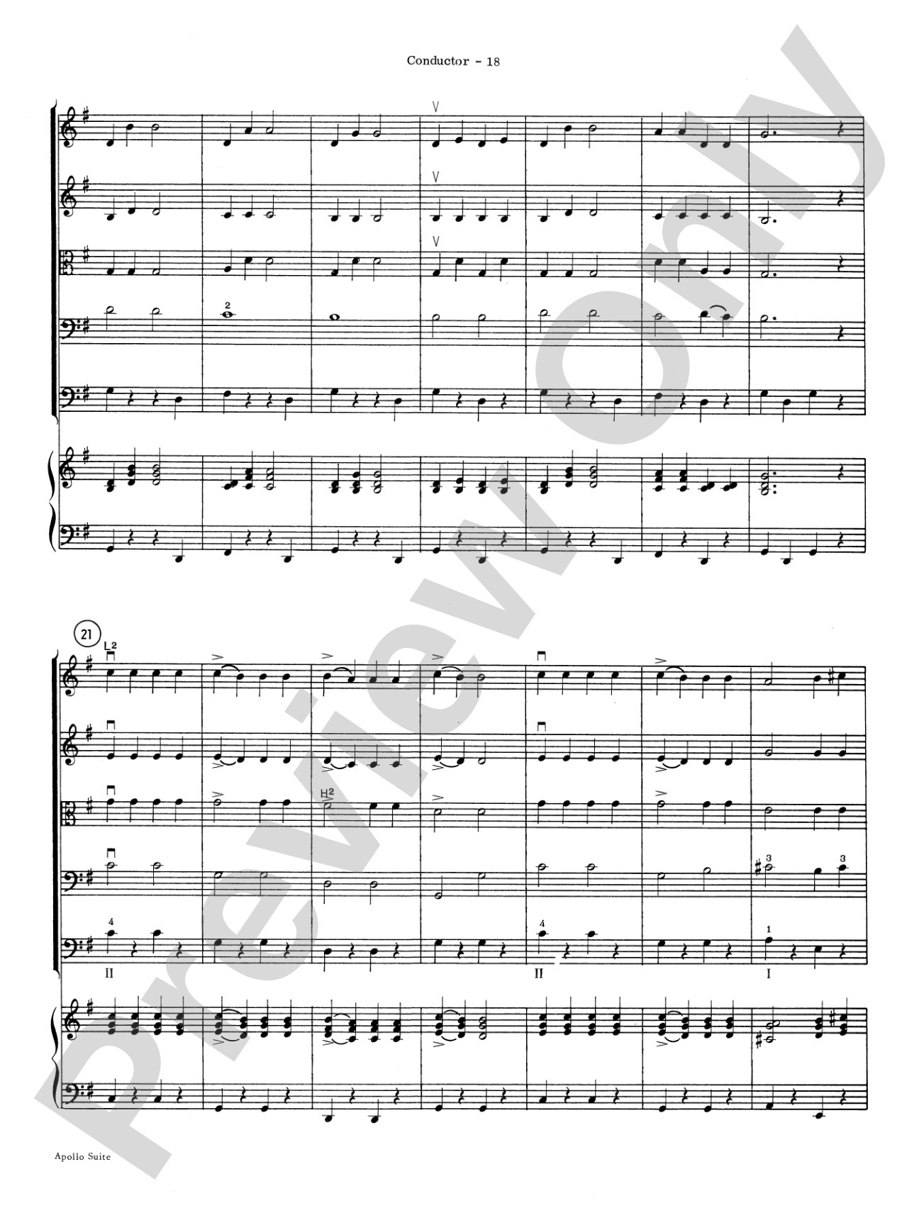 The Apollo Suite: String Orchestra Conductor Score & Parts