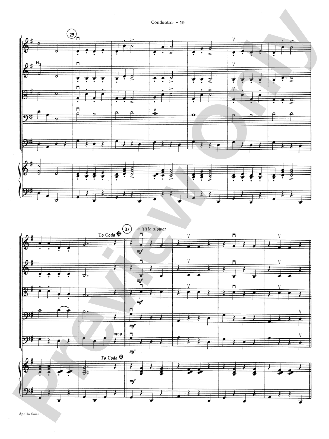 The Apollo Suite: String Orchestra Conductor Score & Parts