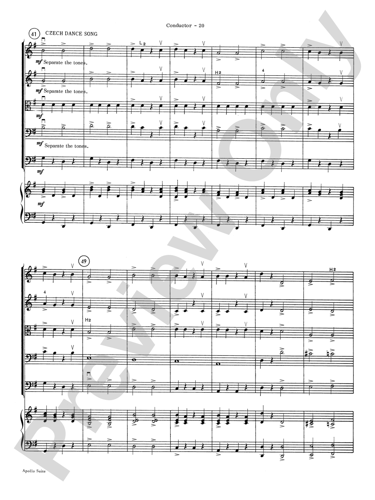 The Apollo Suite: String Orchestra Conductor Score & Parts