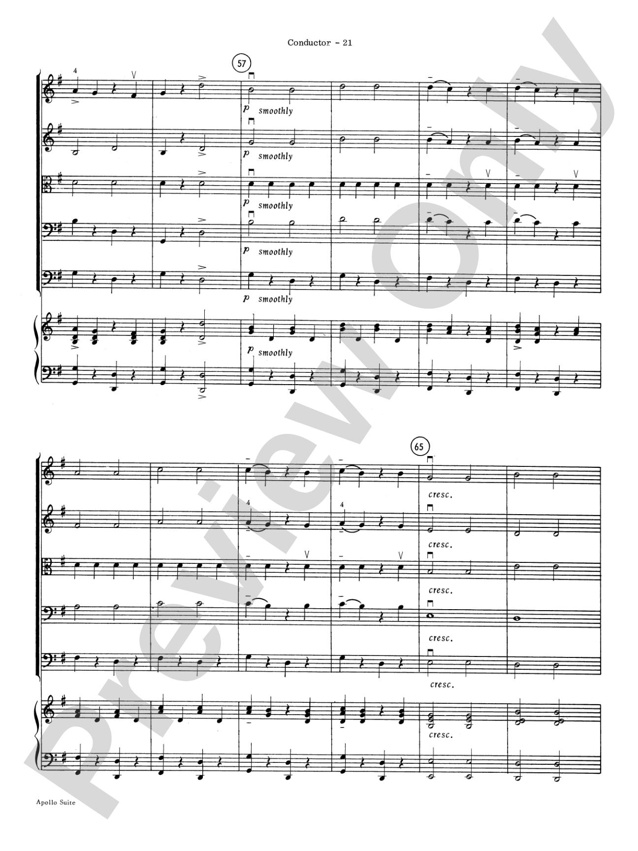 The Apollo Suite: String Orchestra Conductor Score & Parts