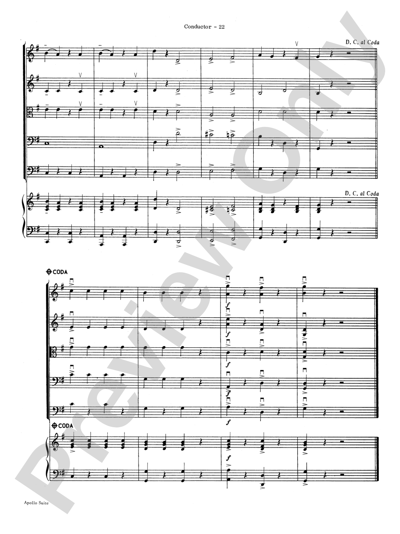 The Apollo Suite: String Orchestra Conductor Score & Parts