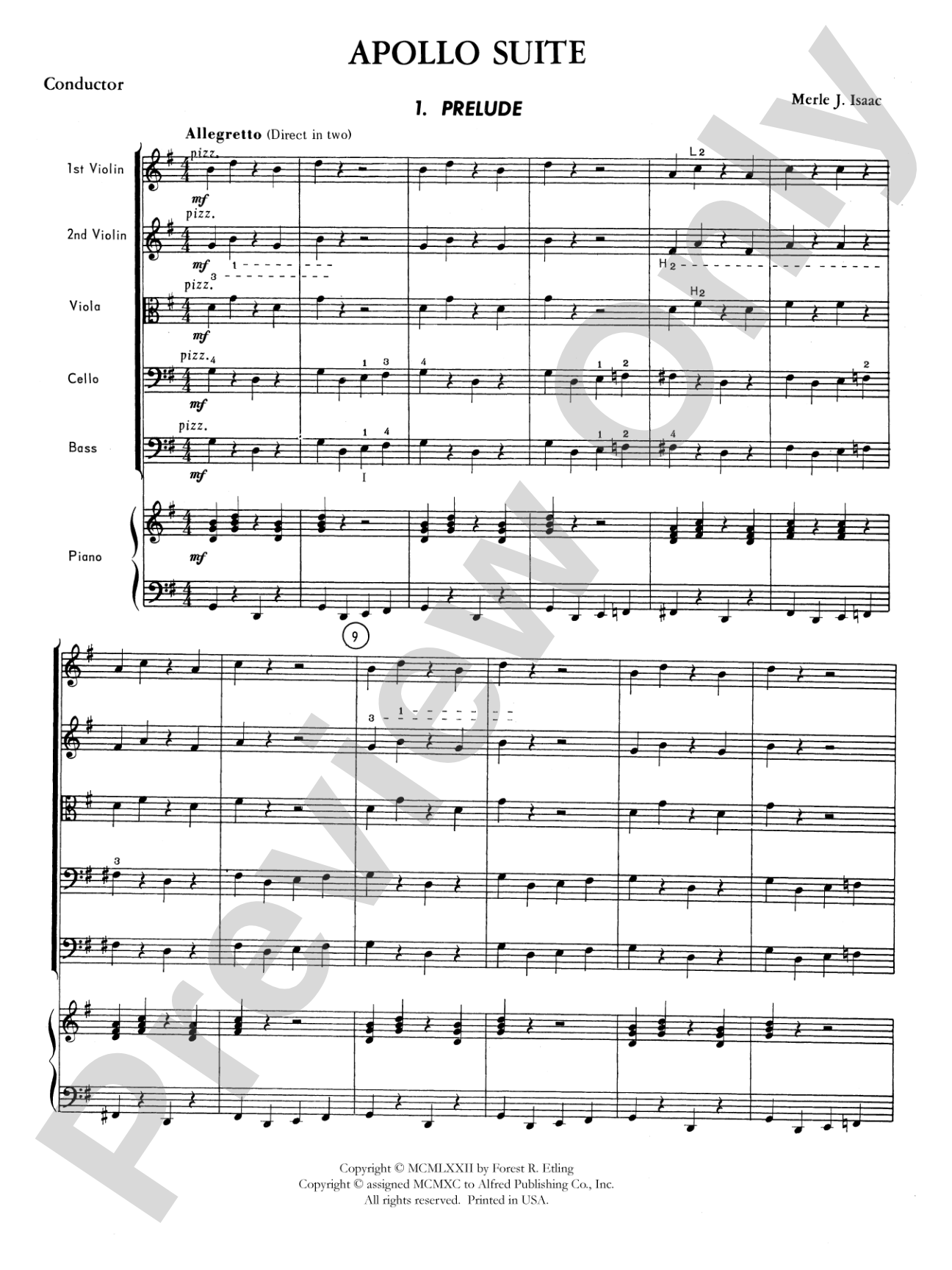 The Apollo Suite: String Orchestra Conductor Score & Parts