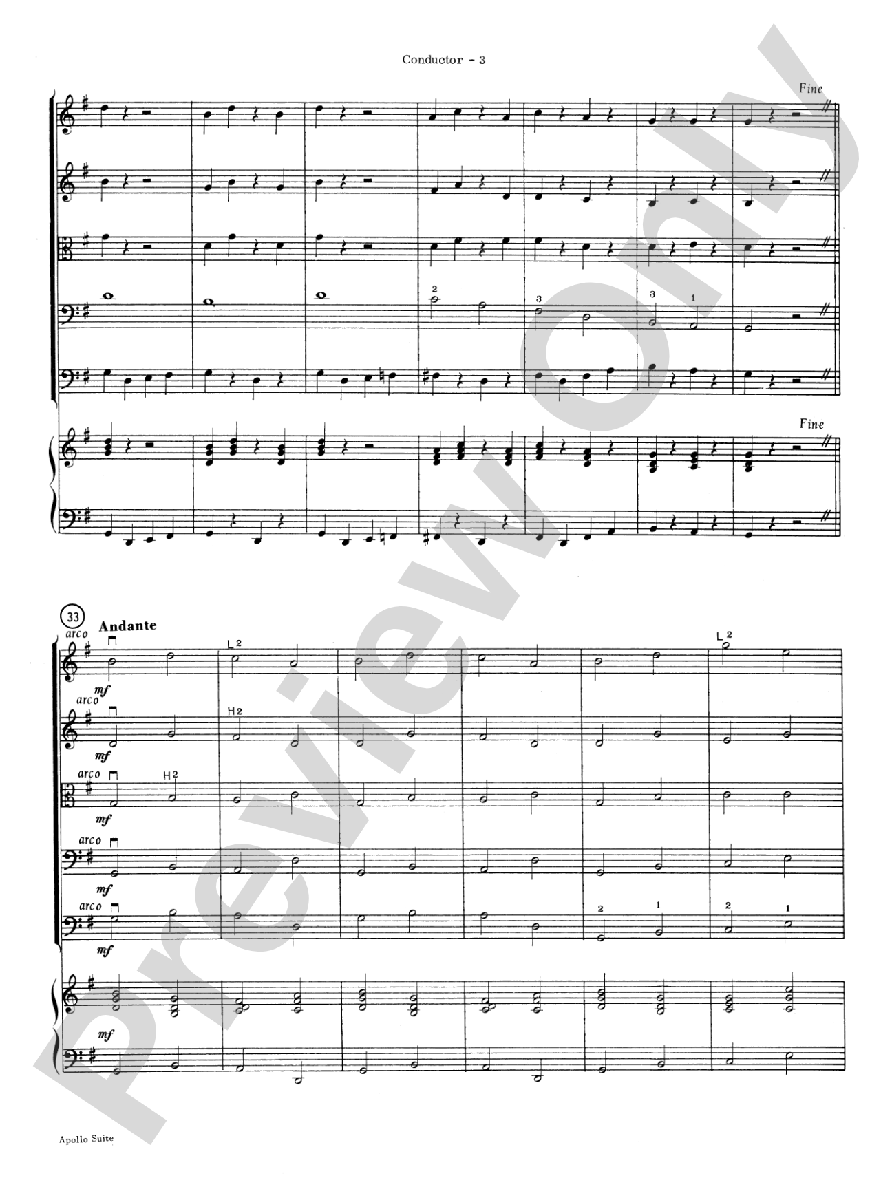 The Apollo Suite: String Orchestra Conductor Score & Parts