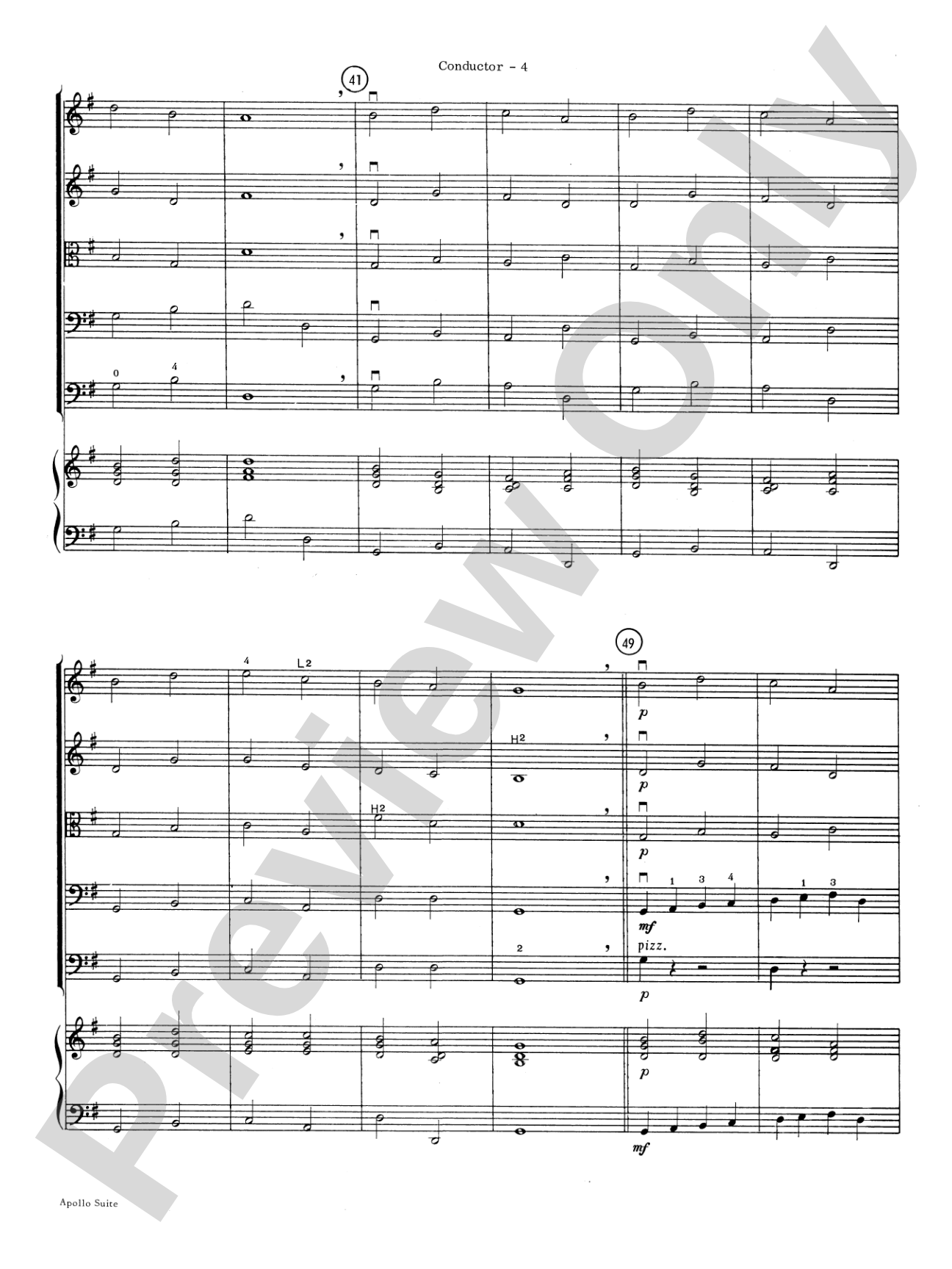 The Apollo Suite: String Orchestra Conductor Score & Parts