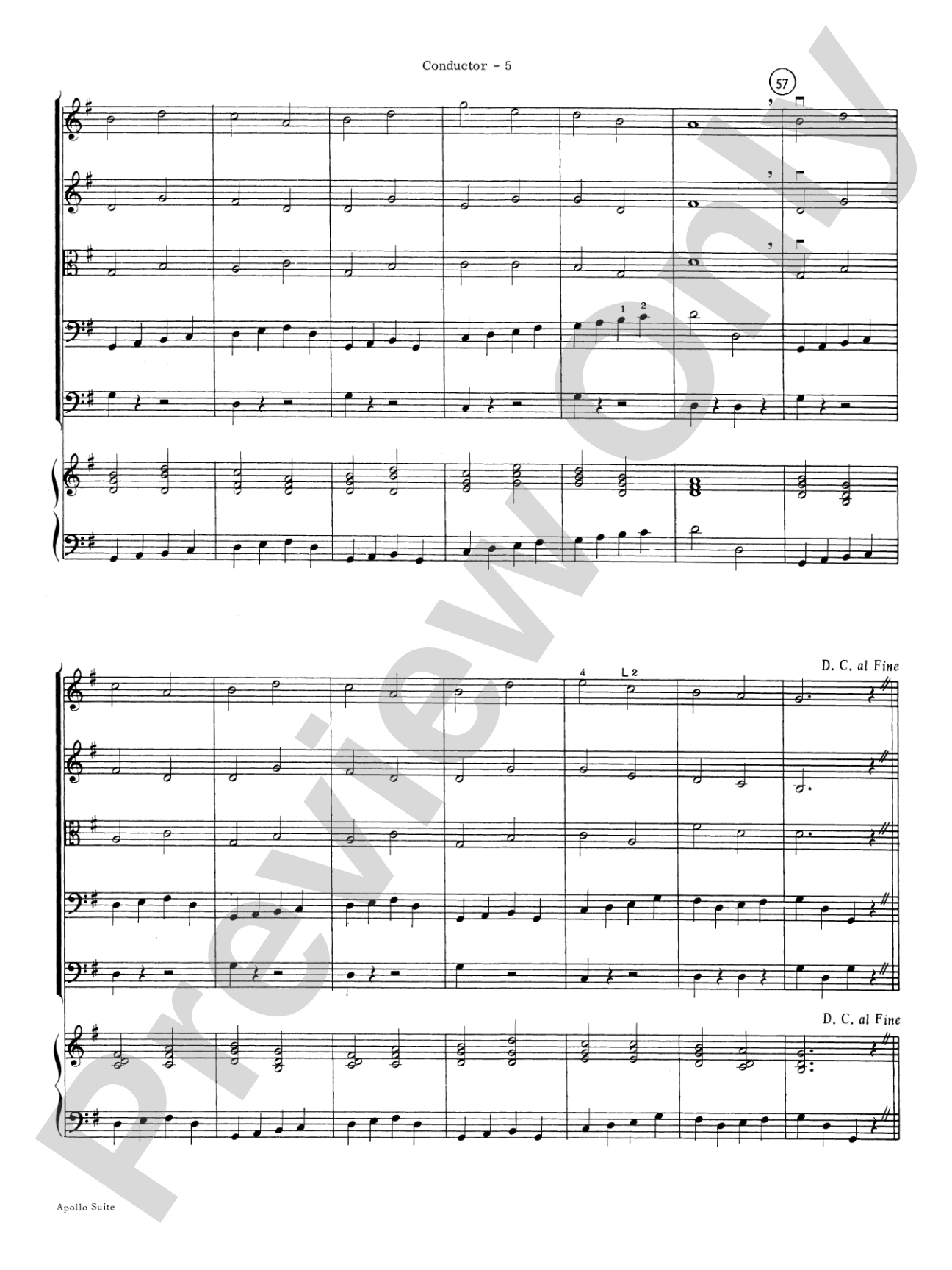 The Apollo Suite: String Orchestra Conductor Score & Parts