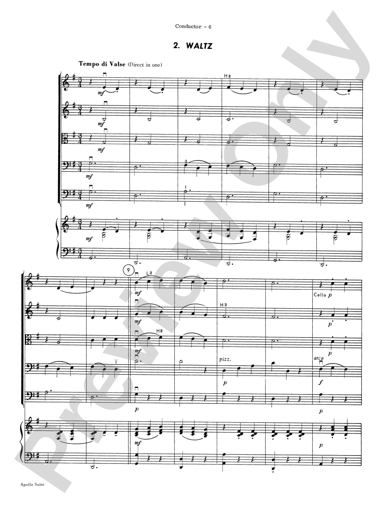 The Apollo Suite: String Orchestra Conductor Score & Parts