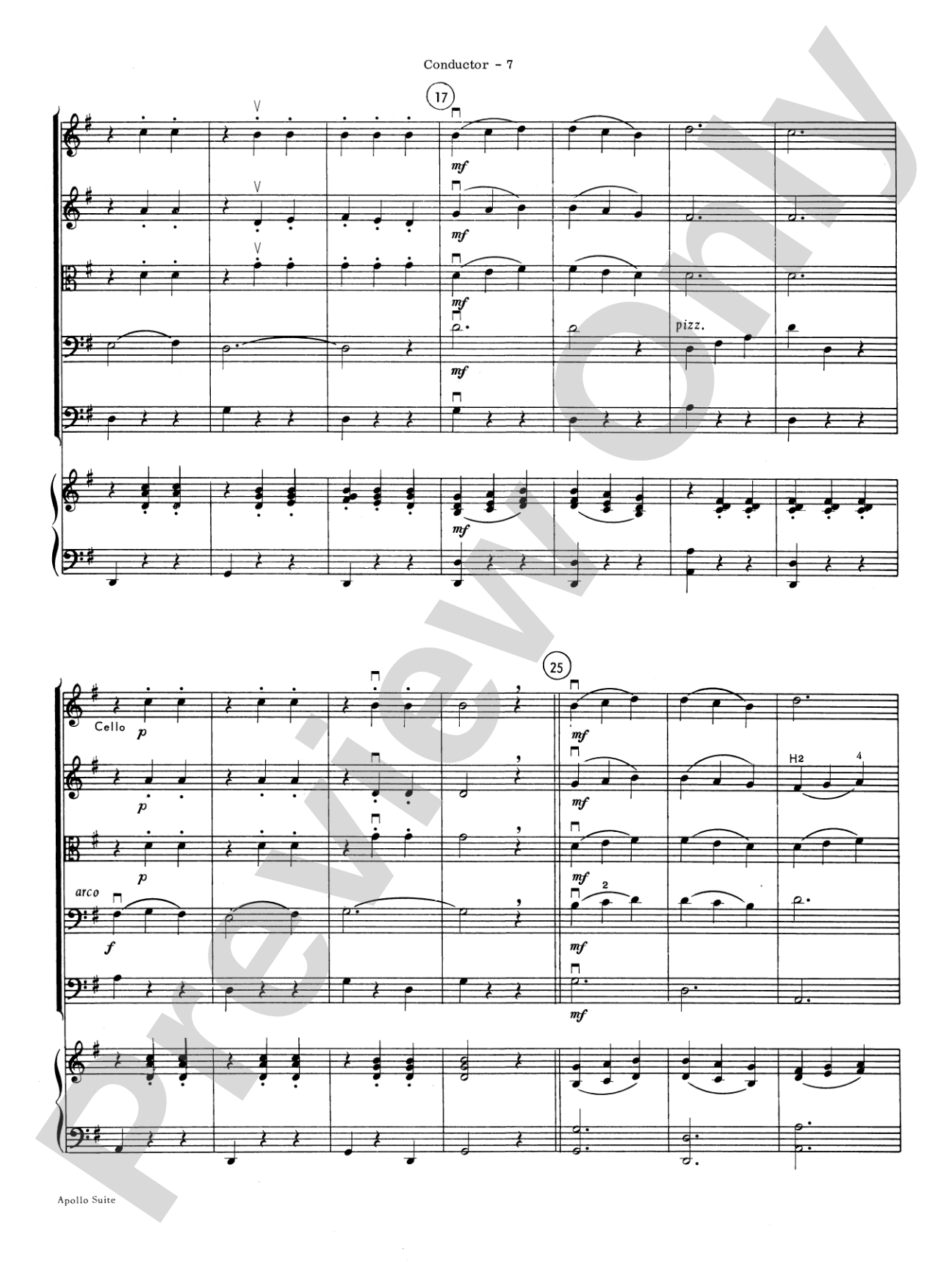 The Apollo Suite: String Orchestra Conductor Score & Parts