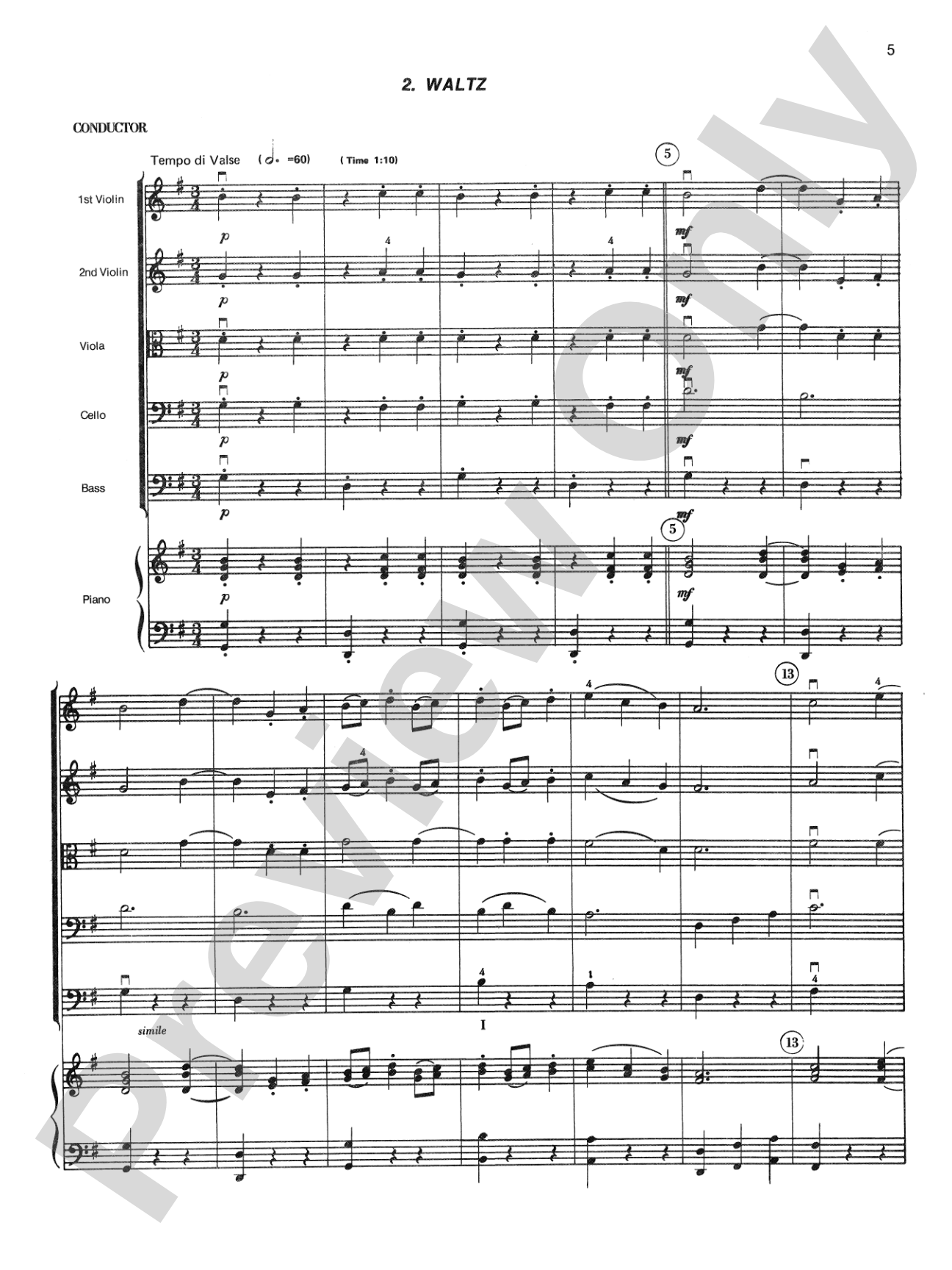 Belvedere Suite: String Orchestra Conductor Score & Parts