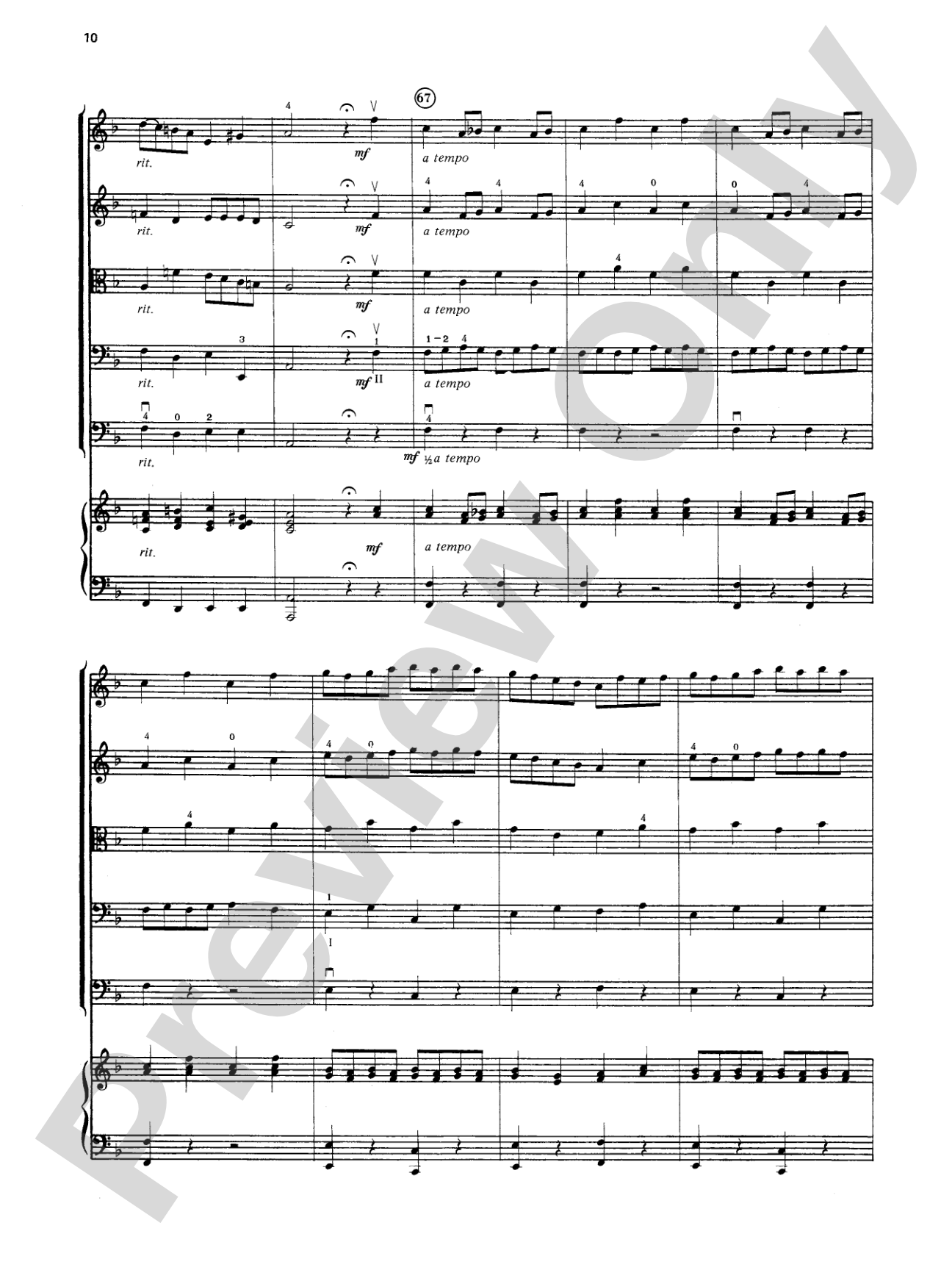 Brandenburg Concerto No. 2: String Orchestra Conductor Score & Parts