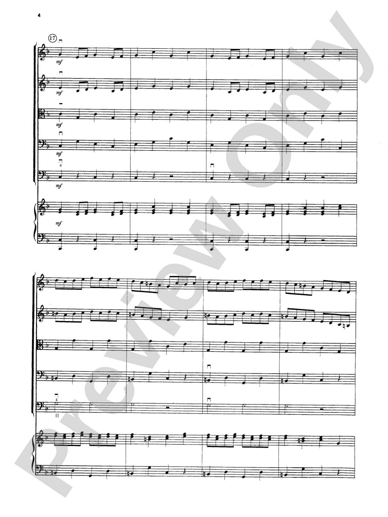 Brandenburg Concerto No. 2: String Orchestra Conductor Score & Parts