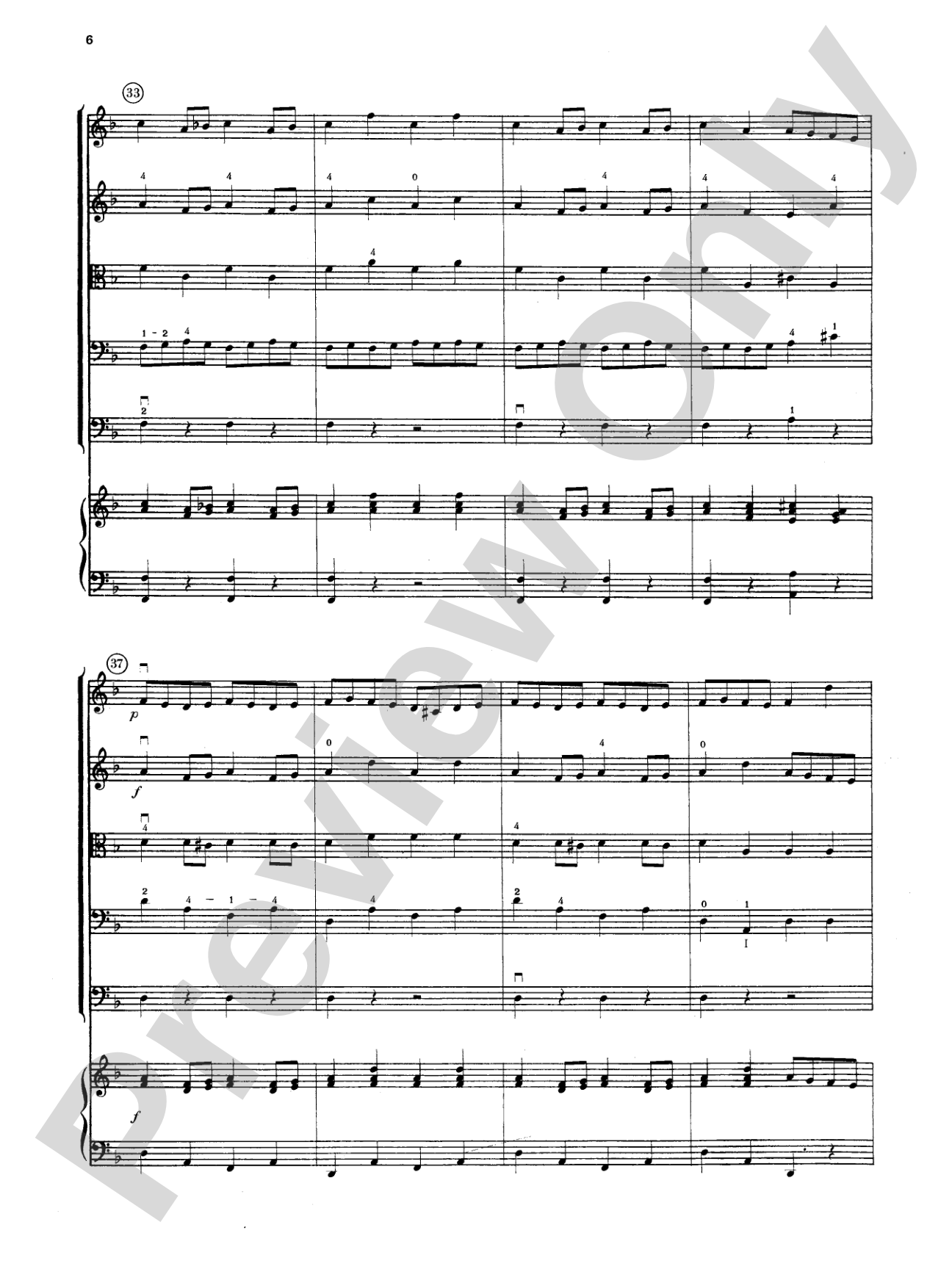 Brandenburg Concerto No. 2: String Orchestra Conductor Score & Parts