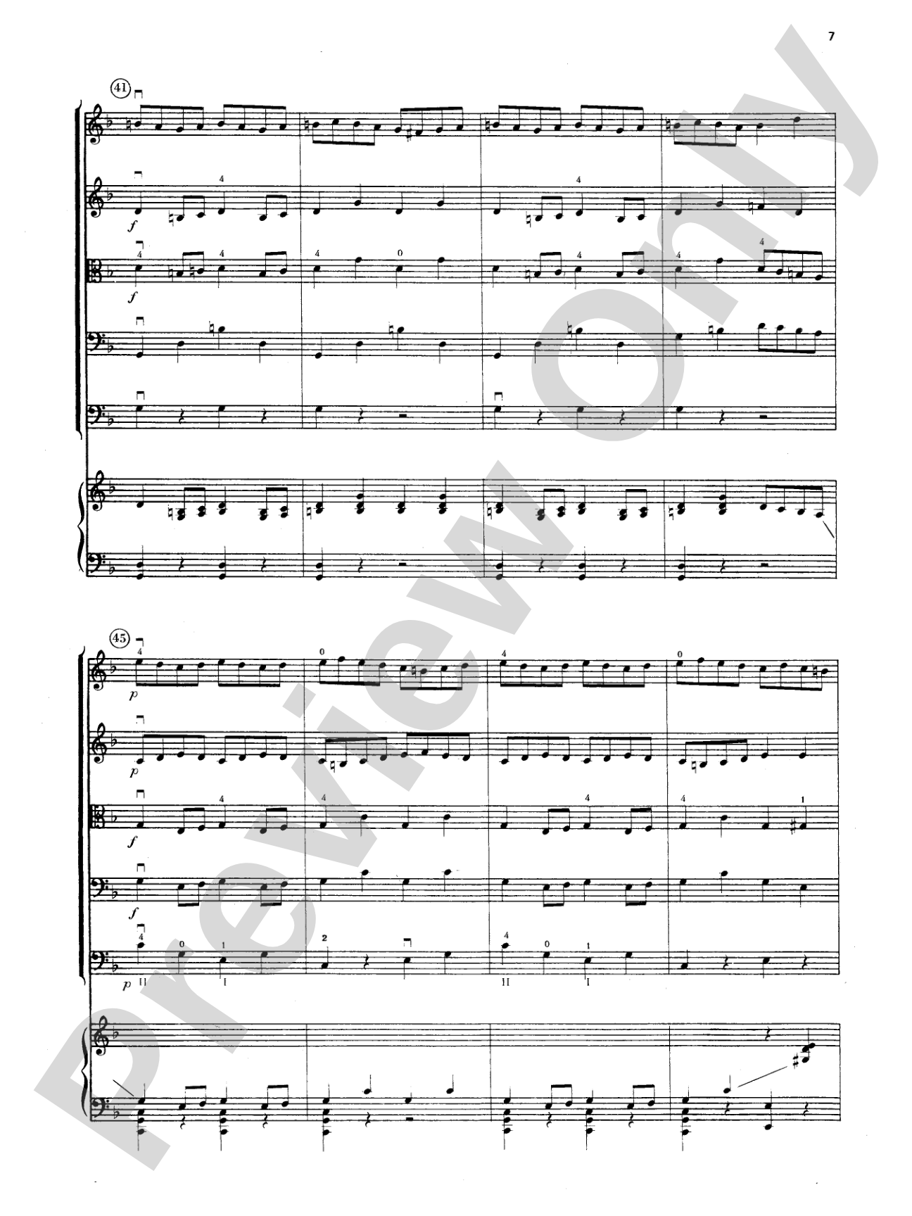 Brandenburg Concerto No. 2: String Orchestra Conductor Score & Parts