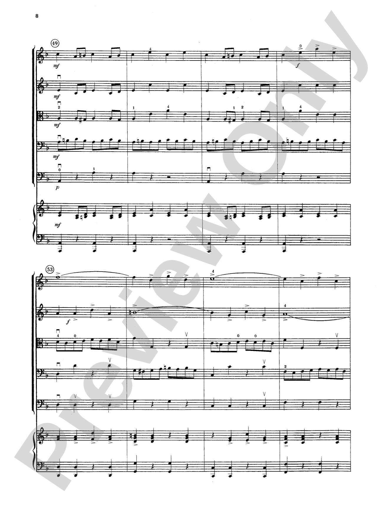 Brandenburg Concerto No. 2: String Orchestra Conductor Score & Parts