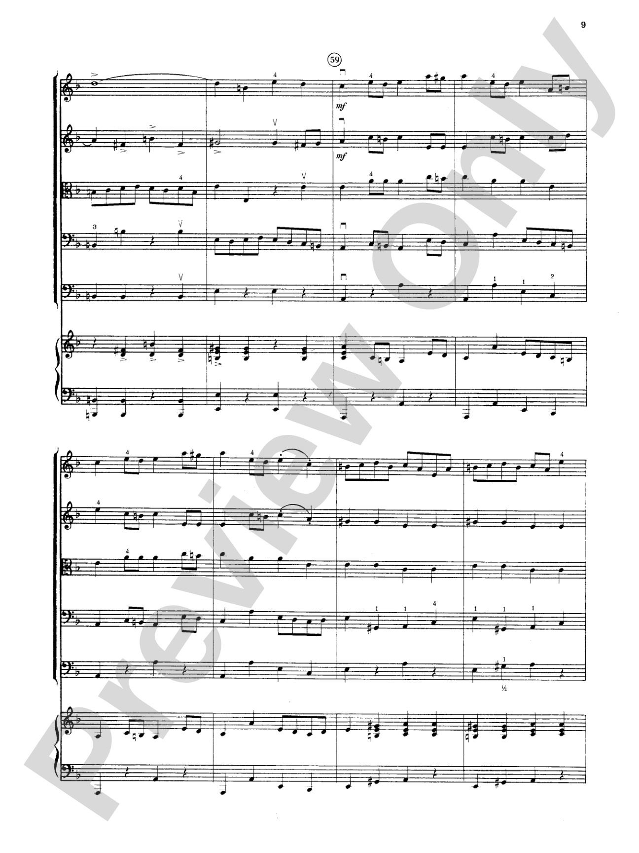 Brandenburg Concerto No. 2: String Orchestra Conductor Score & Parts