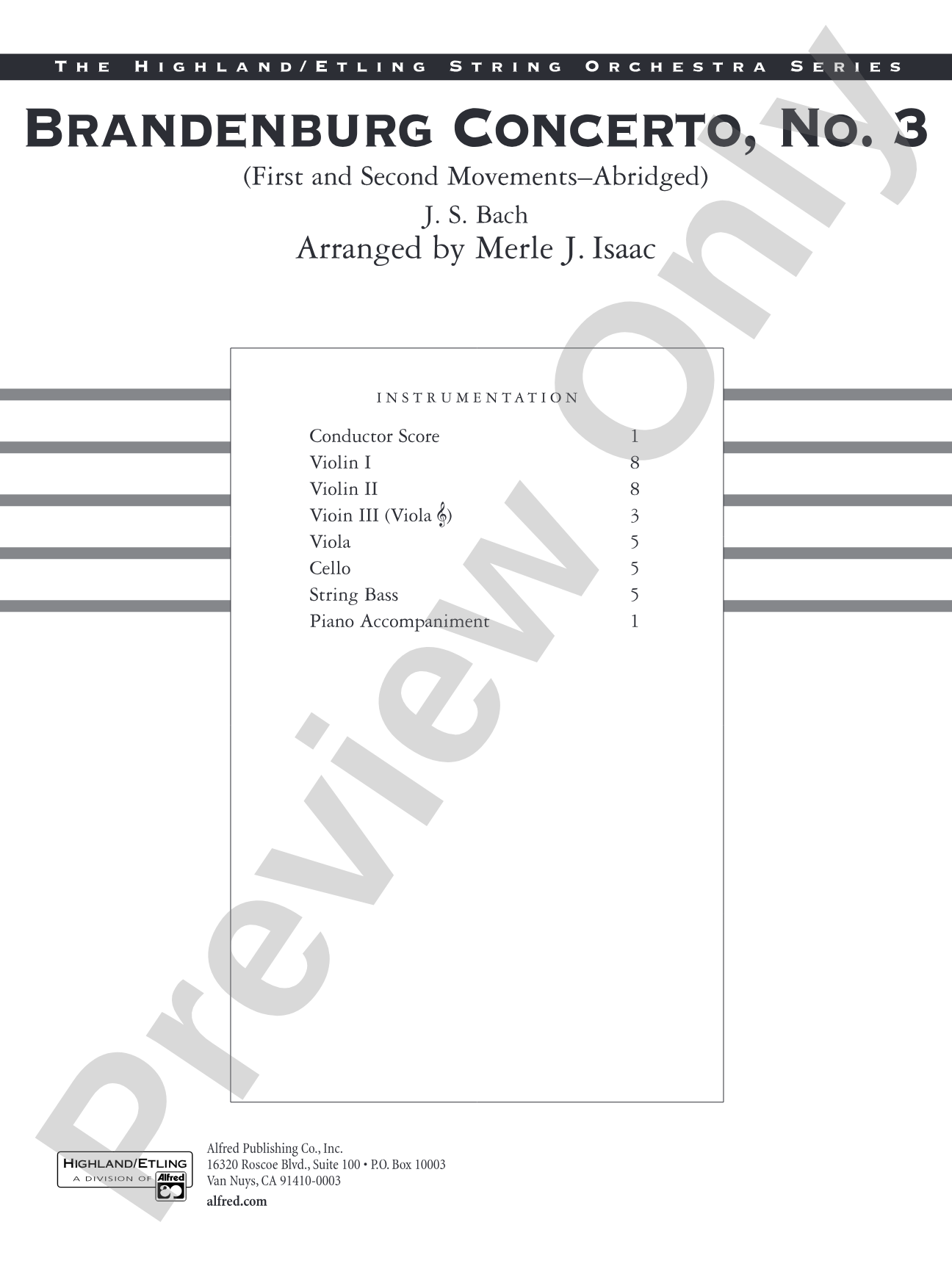 Brandenburg Concerto No. 3: Score