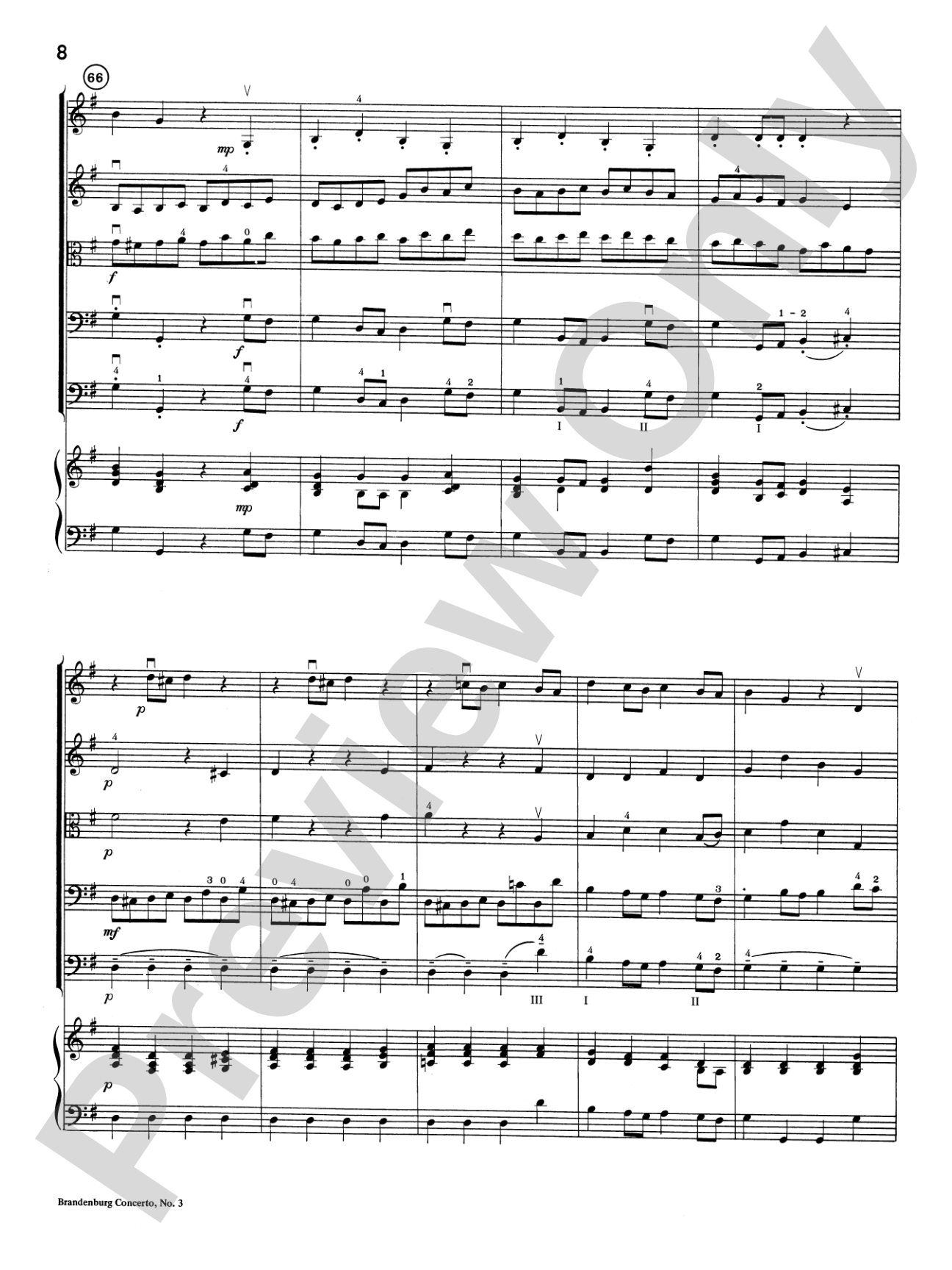 Brandenburg Concerto No. 3: Score