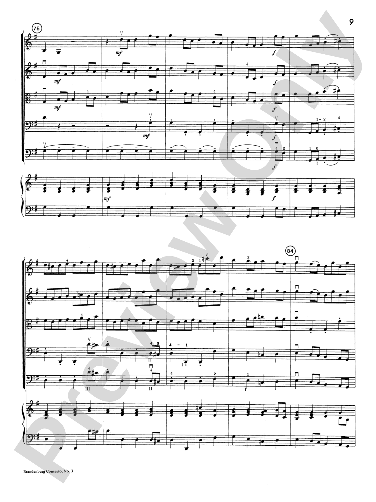 Brandenburg Concerto No. 3: Score