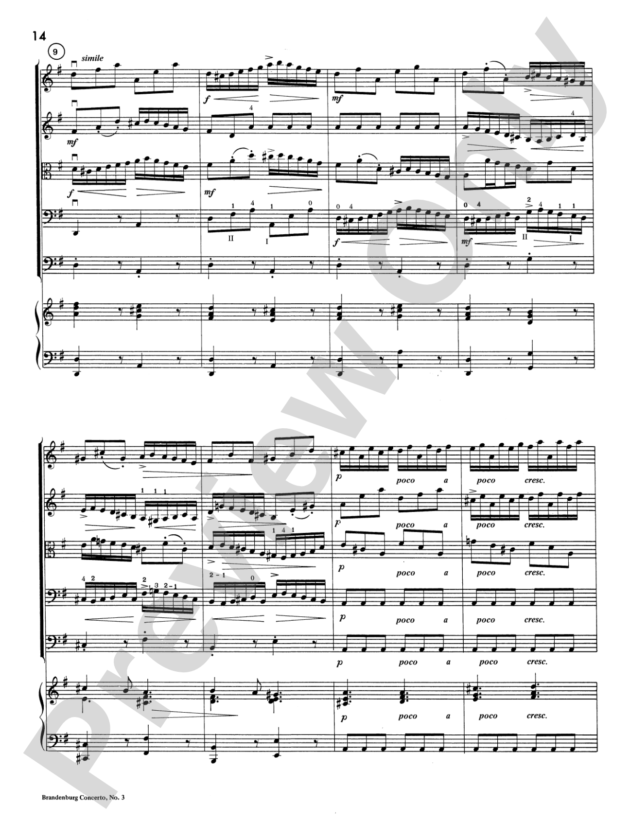 Brandenburg Concerto No. 3: Score