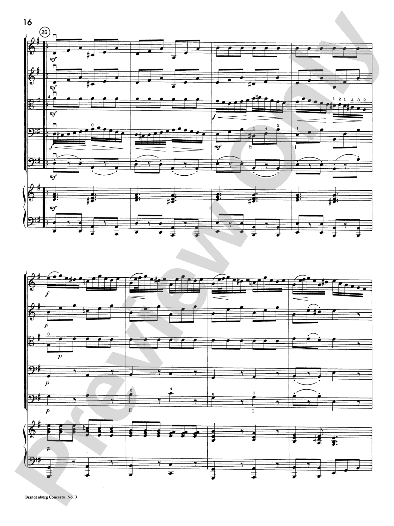Brandenburg Concerto No. 3: Score