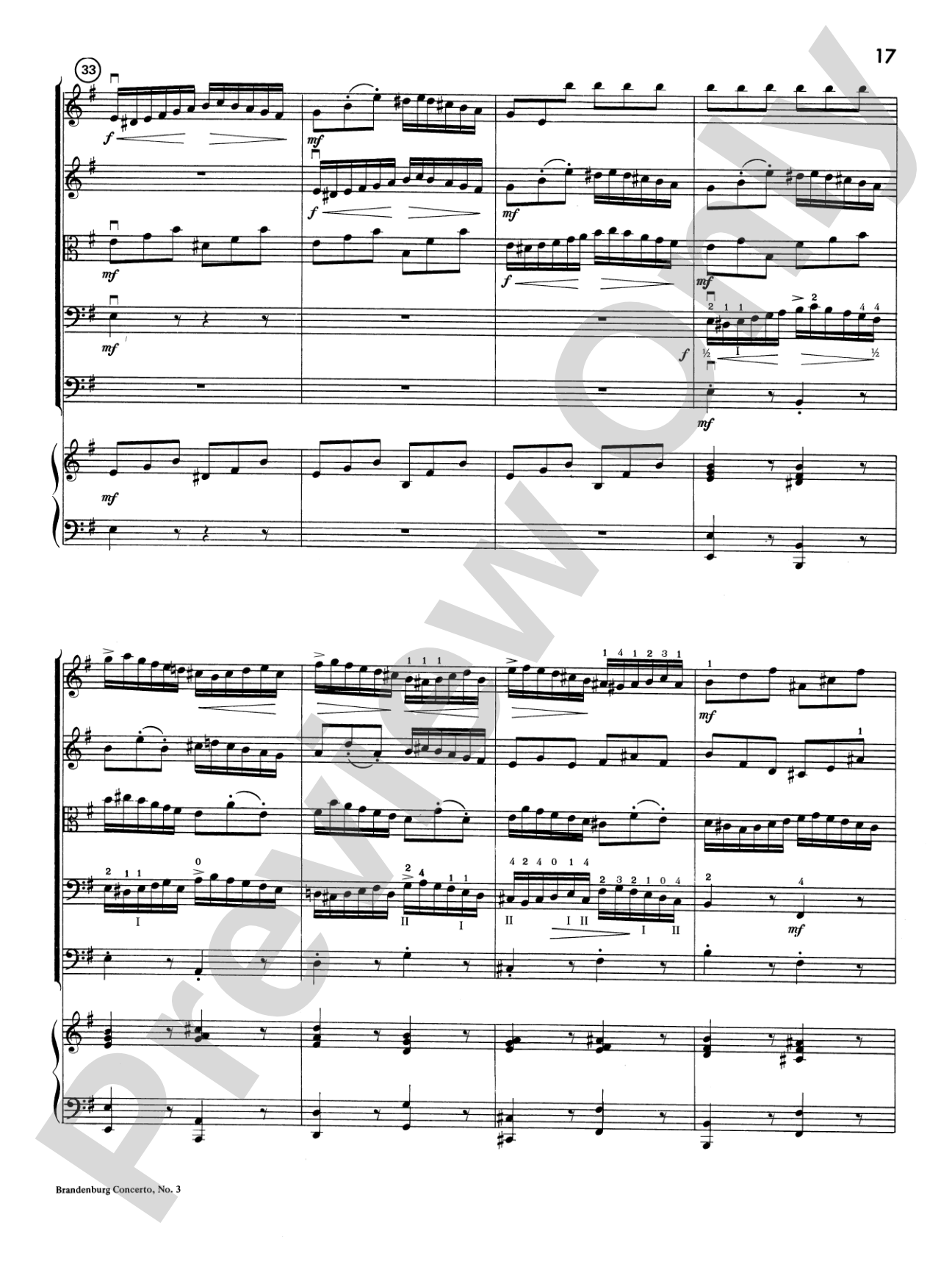Brandenburg Concerto No. 3: Score