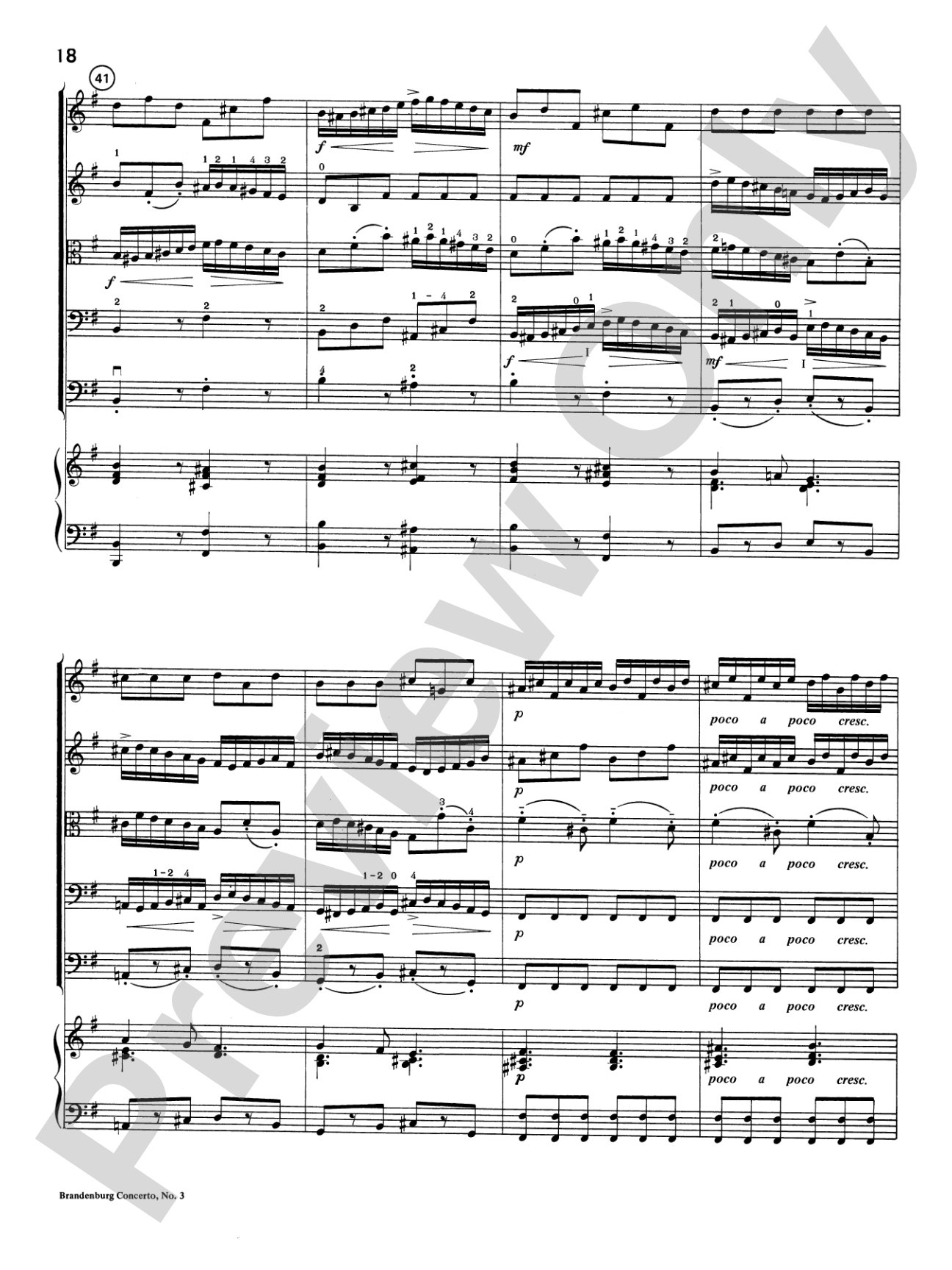 Brandenburg Concerto No. 3: Score