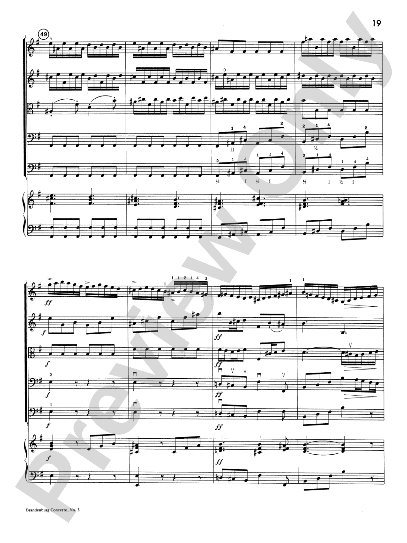 Brandenburg Concerto No. 3: Score