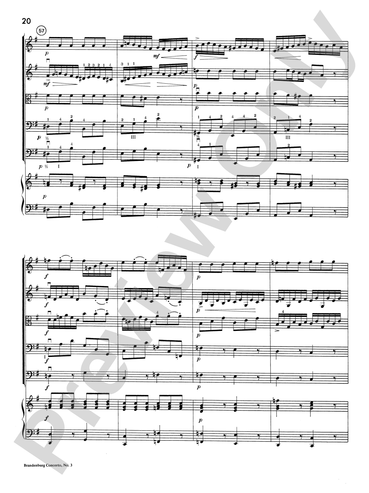 Brandenburg Concerto No. 3: Score