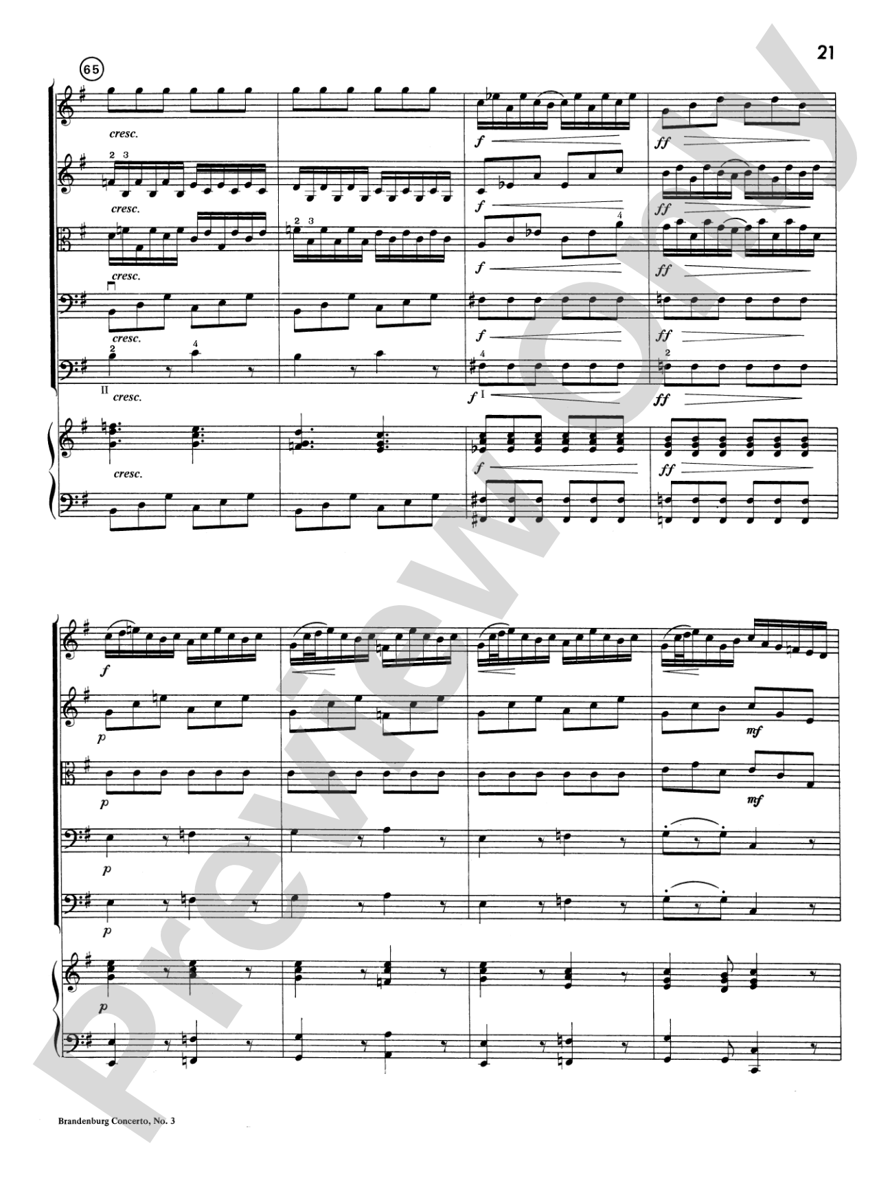 Brandenburg Concerto No. 3: Score