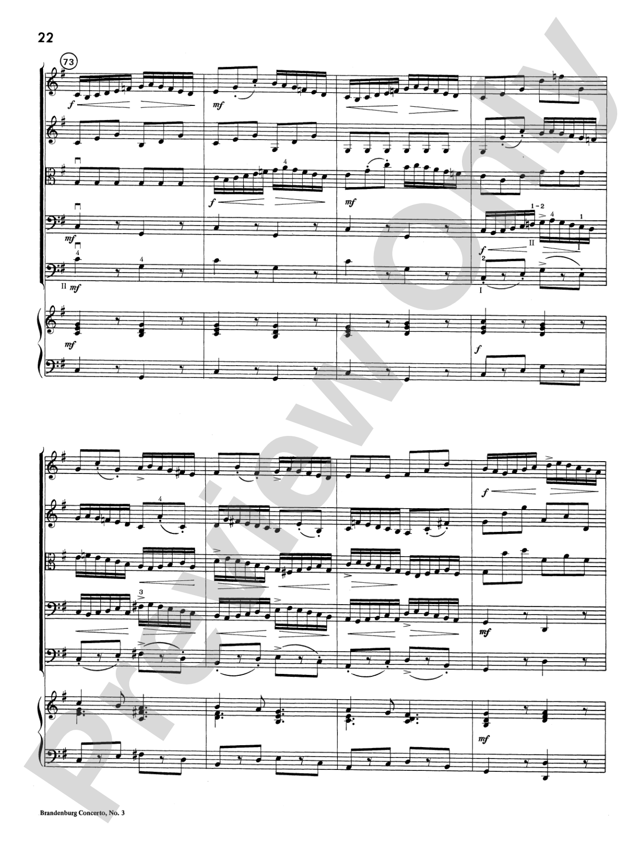 Brandenburg Concerto No. 3: Score
