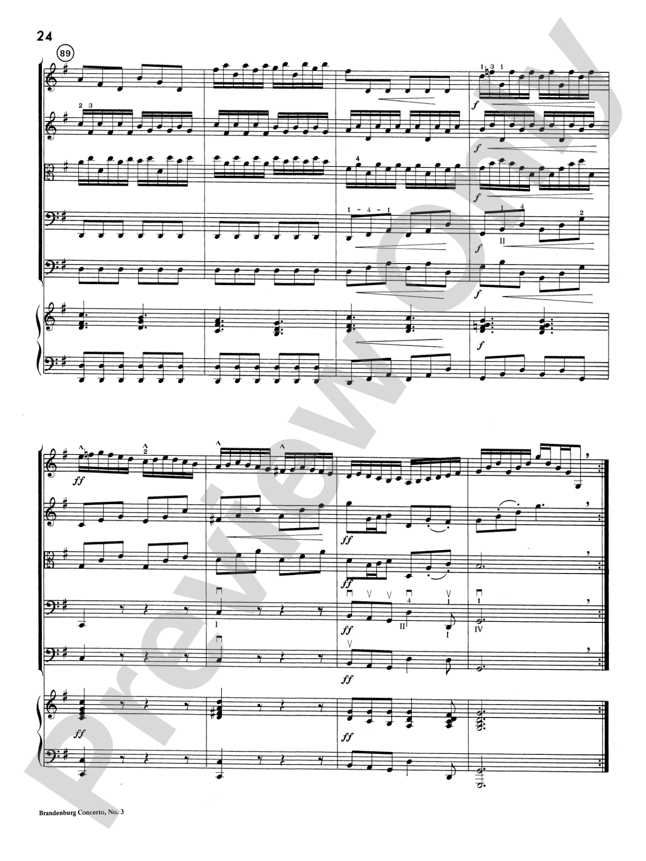 Brandenburg Concerto No. 3: Score
