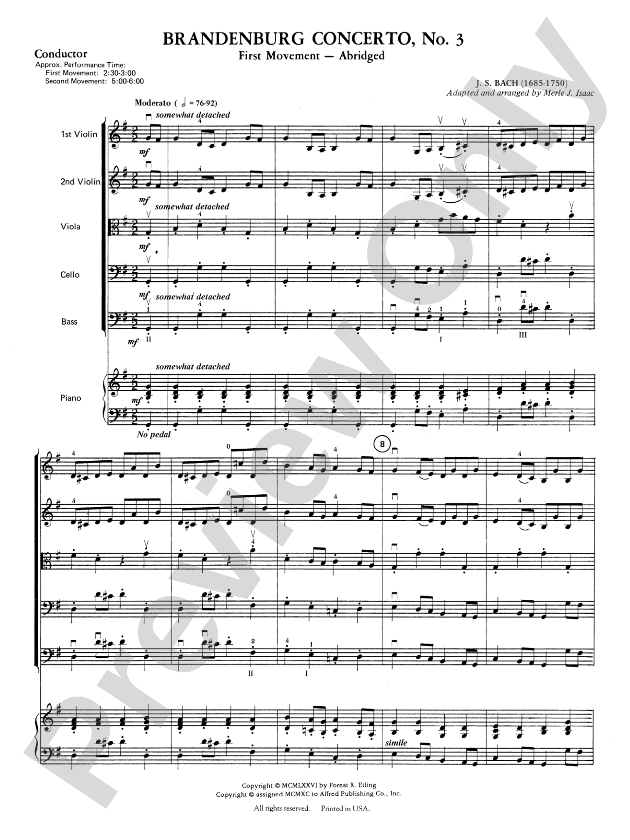 Brandenburg Concerto No. 3: Score