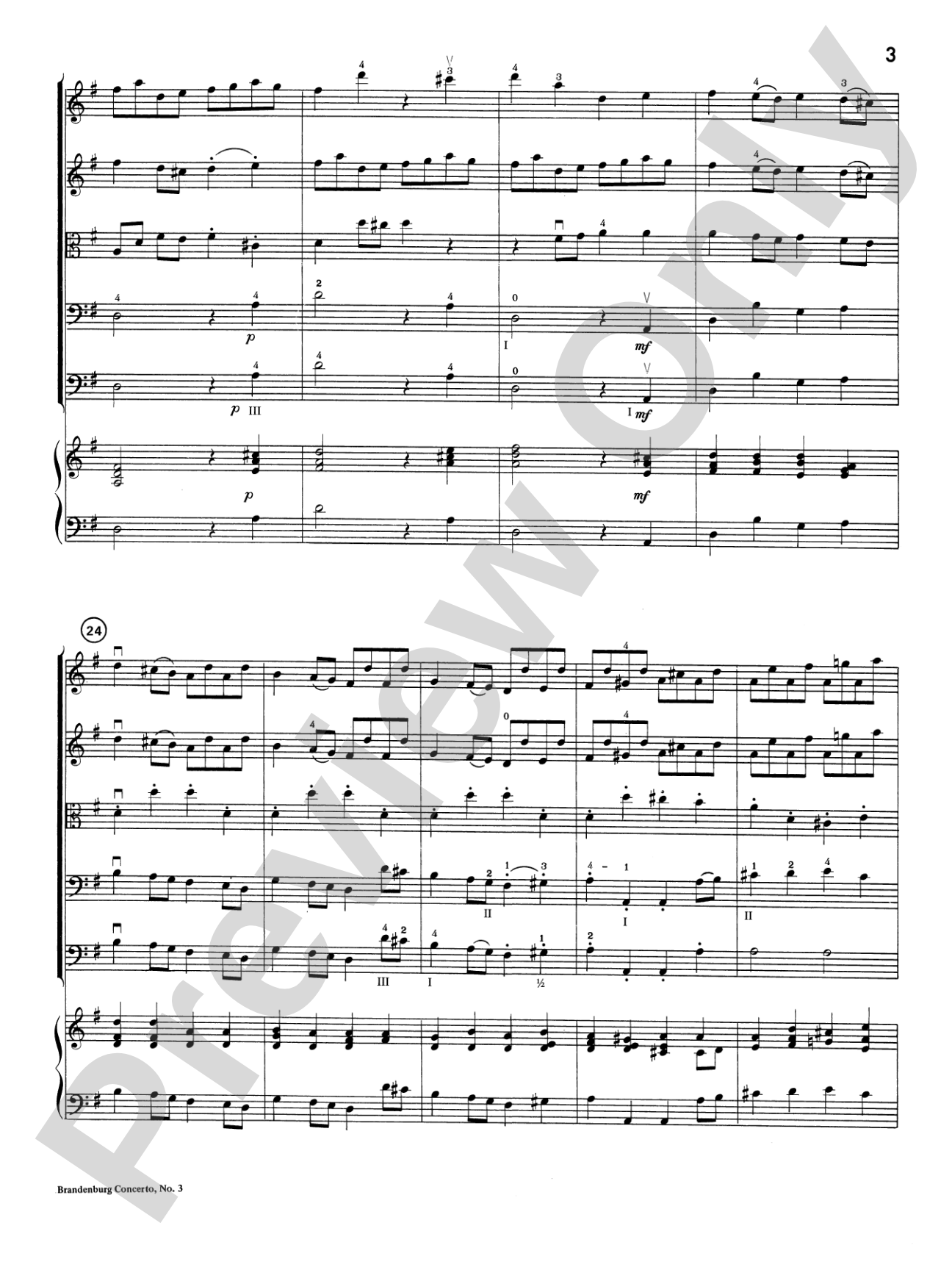 Brandenburg Concerto No. 3: Score