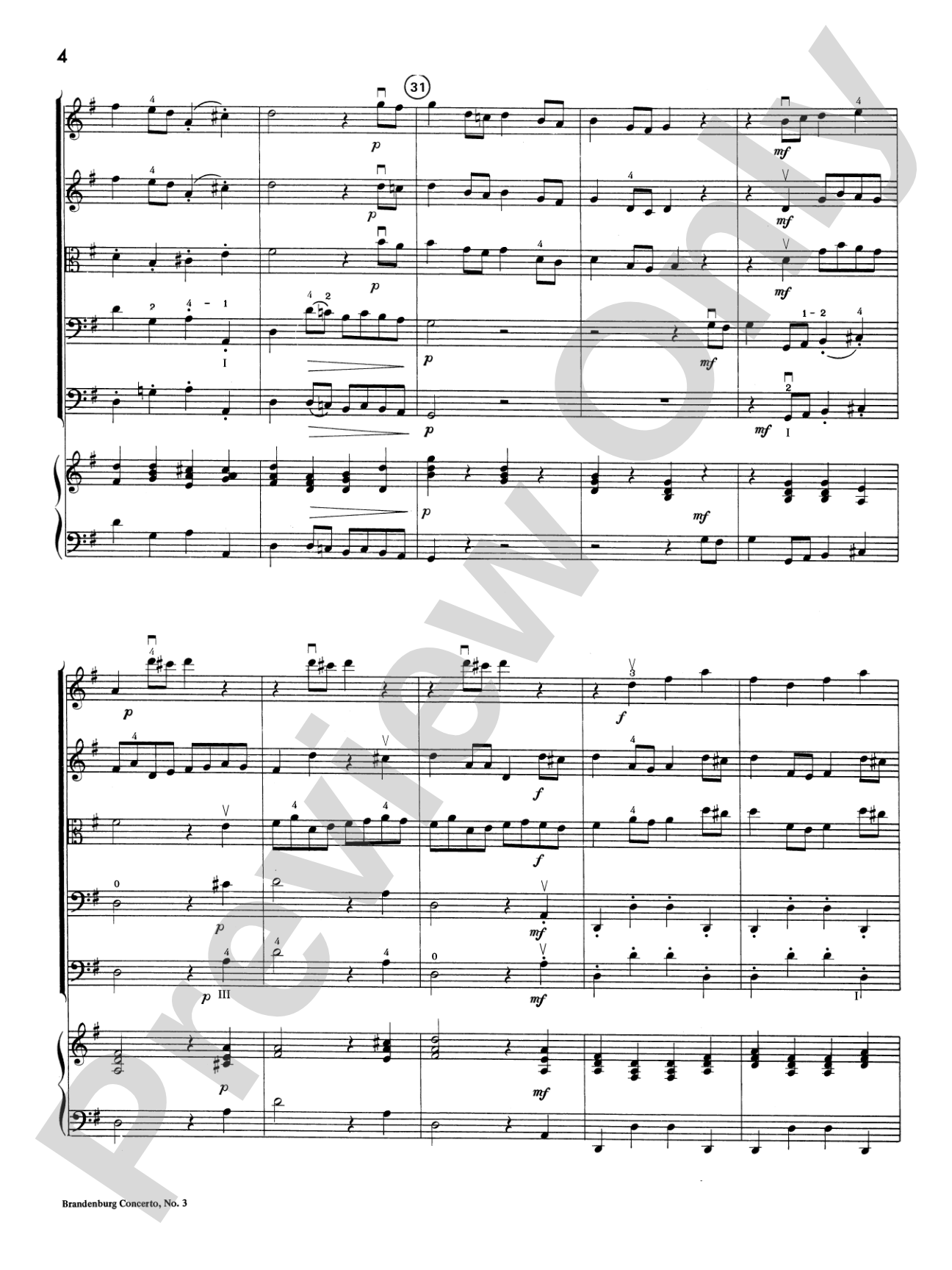 Brandenburg Concerto No. 3: Score