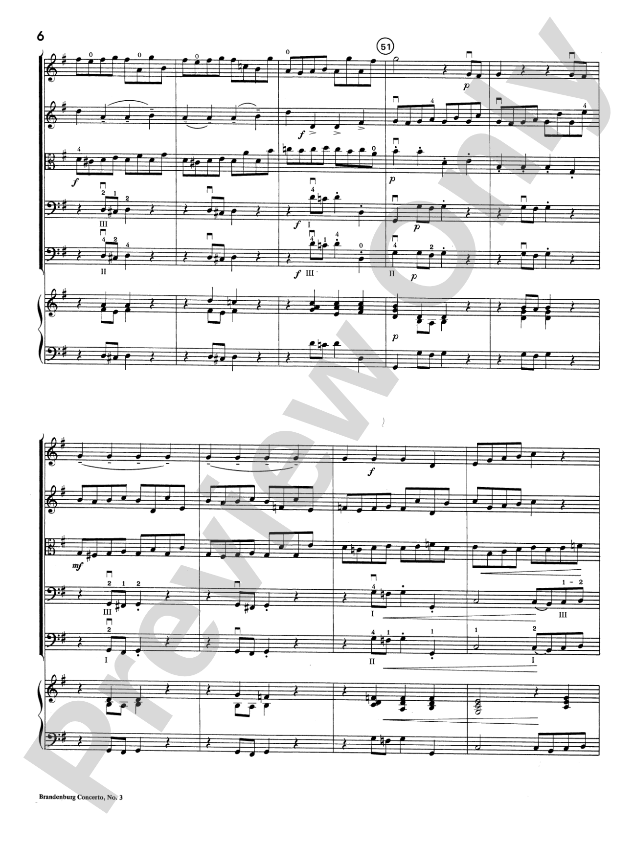Brandenburg Concerto No. 3: Score